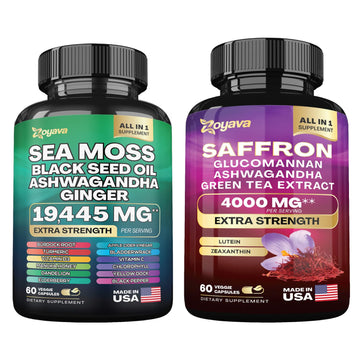 Zoyava Sea Moss 16-in-1 and Saffron 6-in-1 Bundle Zoyava Au supplements