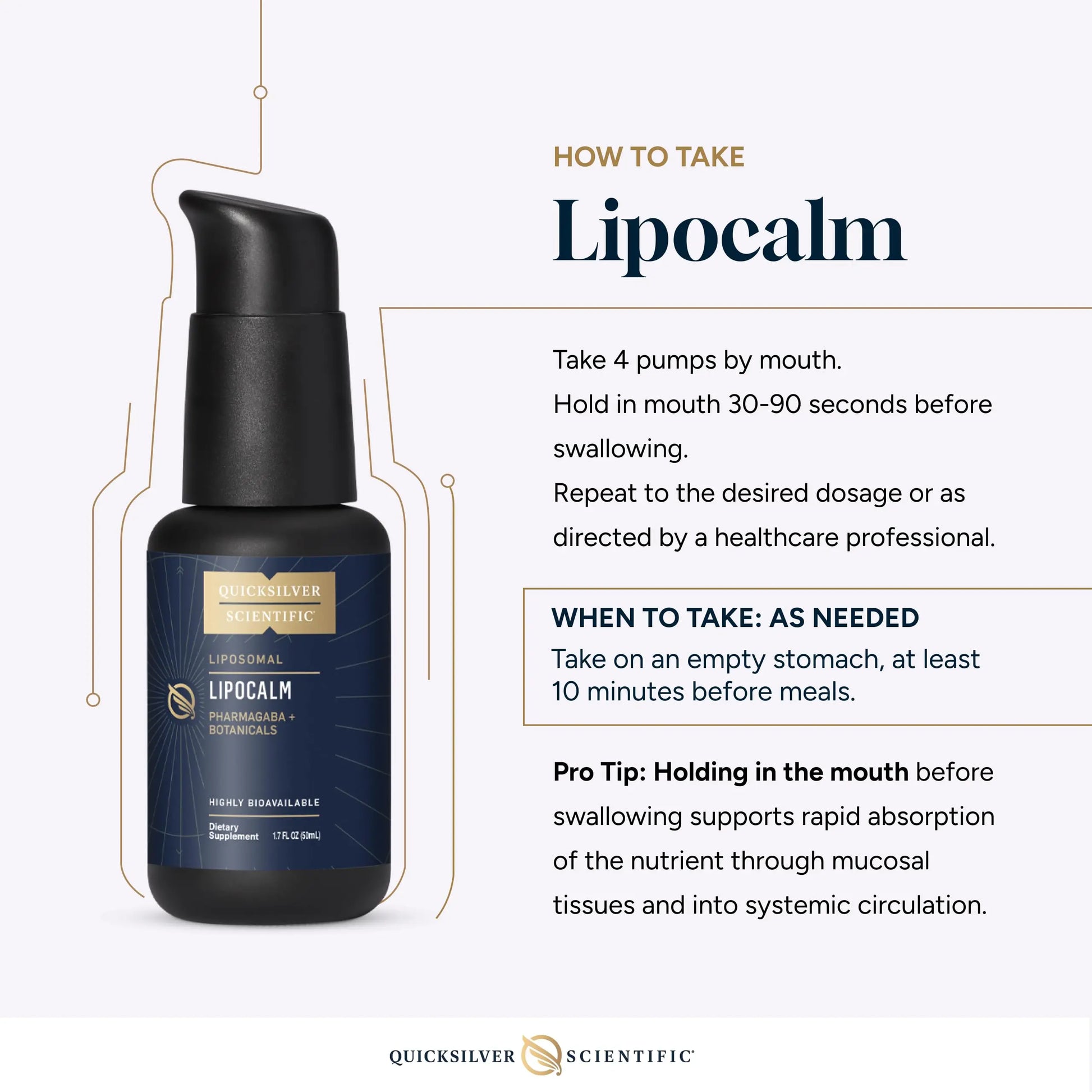 Quicksilver Scientific LipoCalm - Liposomal GABA with Herbs for Relaxation Support - Chamomile, Passionflower Herb & Skullcap Supplement for Peace of Mind & Sleep Calm Support (1.7oz / 50ml) Quicksilver Scientific Au supplements