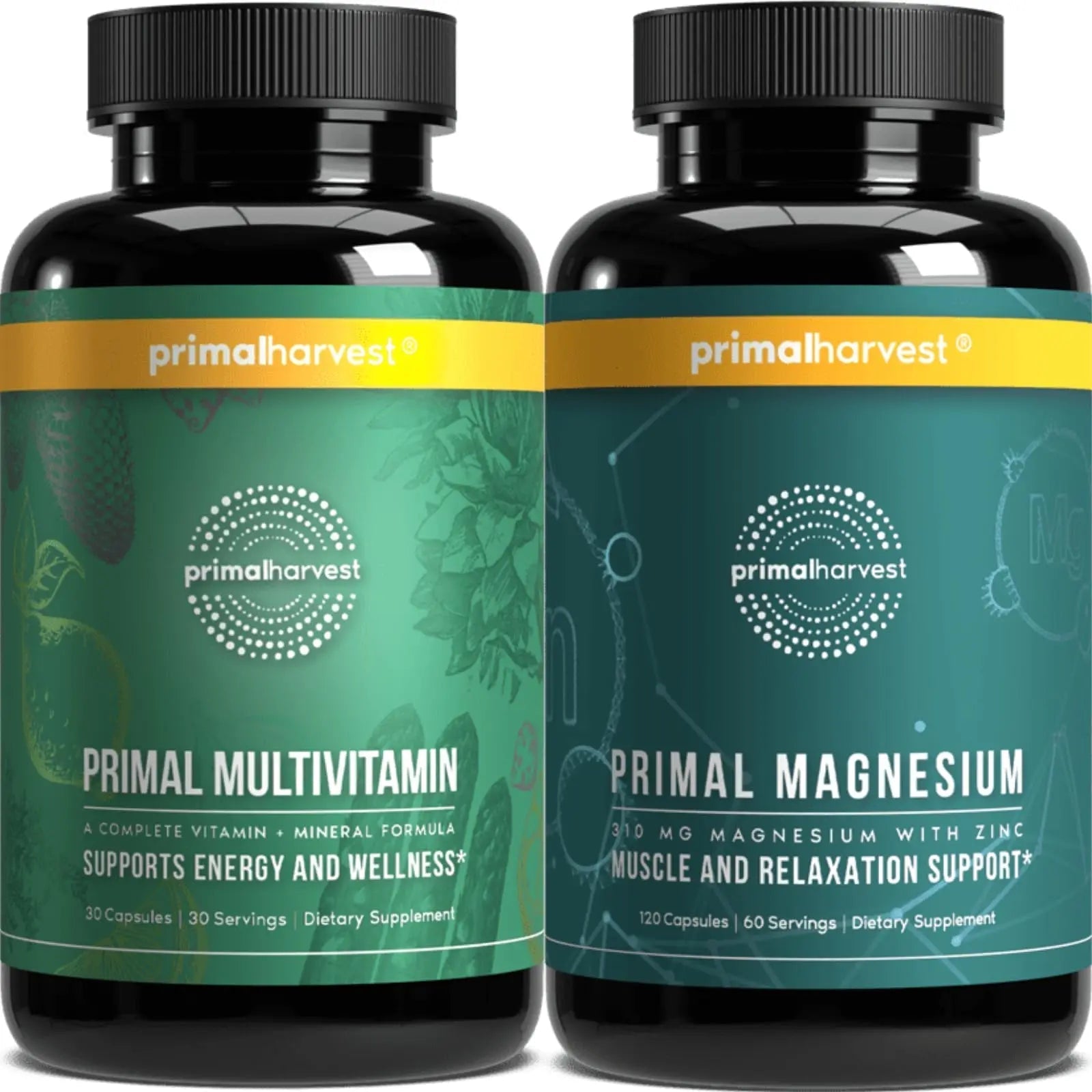 Primal Harvest Multivitamin & Magnesium Supplements for Women and Men Multi Vitamin Capsules and Magnesium Glycinate Pills Bundle Primal Harvest Au supplements