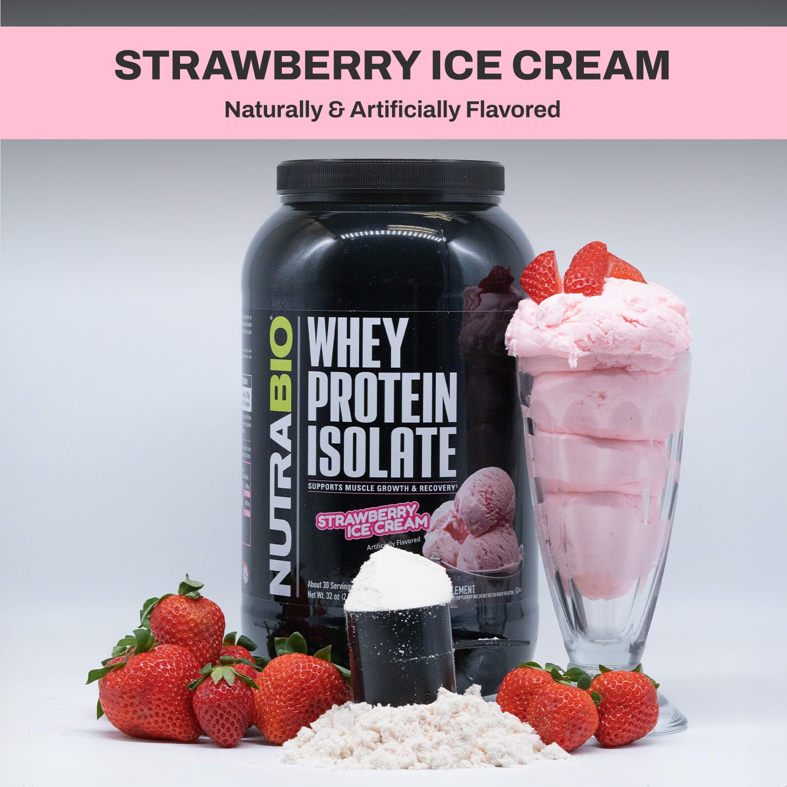 NutraBio Whey Protein Isolate Supplement – 25g of Protein Per Scoop with Complete NutraBio Au supplements