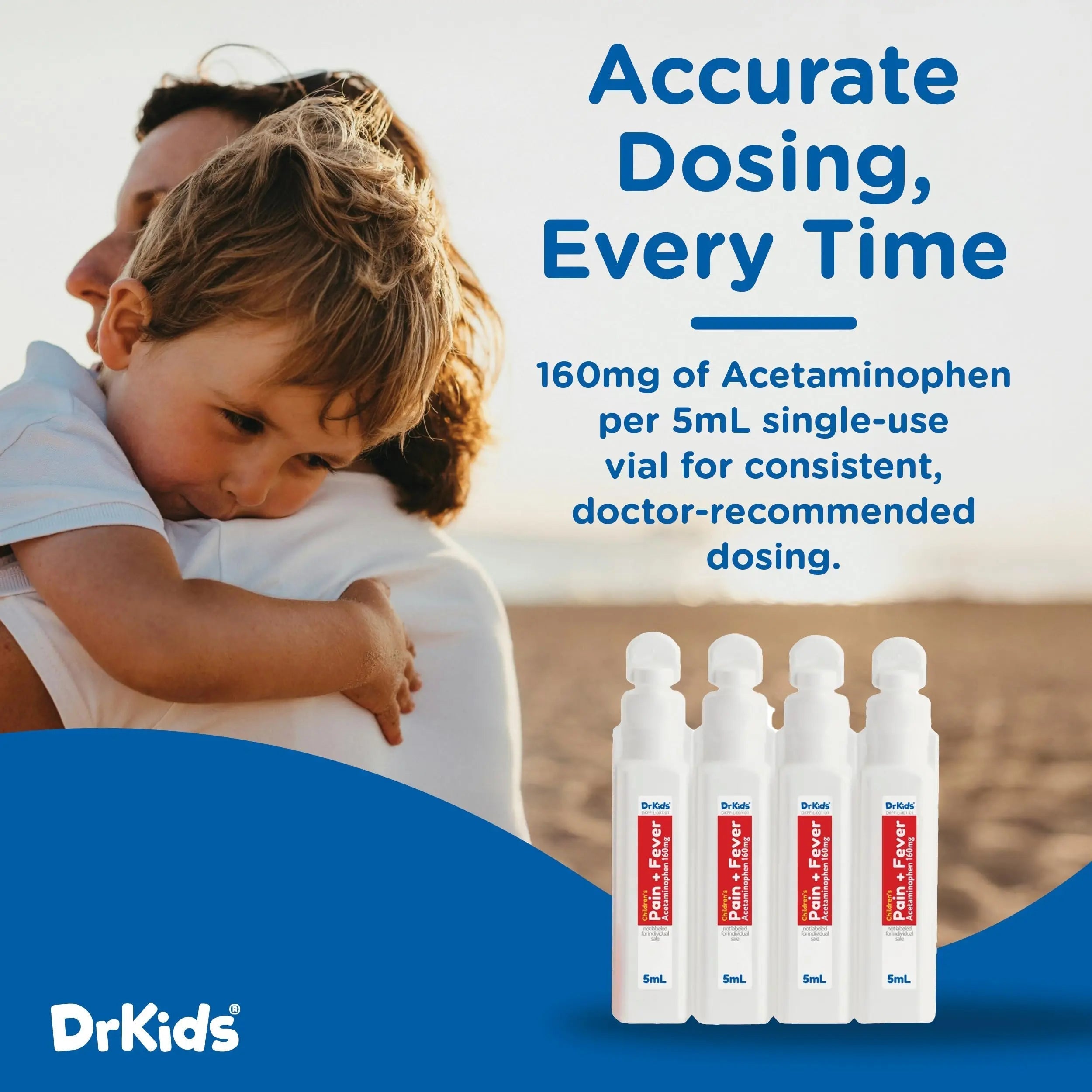 Dr. Kids Children’s Pain and Fever Medicine - Acetaminophen for Kids Ages 2-11, Pre-Measured Single-Use Vials for Headache, Sore Throat, Cold and Flu, Cherry Flavor, 30 Count Dr. Kids Au supplements