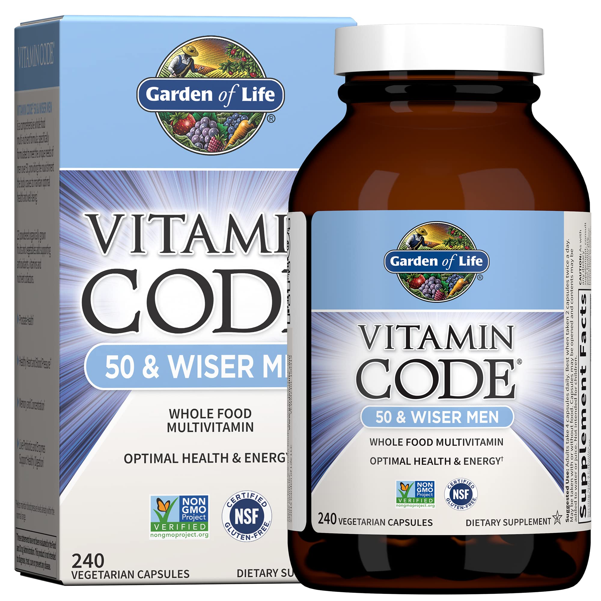 Garden of Life Multivitamin for Men - Vitamin Code 50 & Wiser Men's Raw Whole Food Vitamin Supplement with Probiotics Garden of Life Au supplements