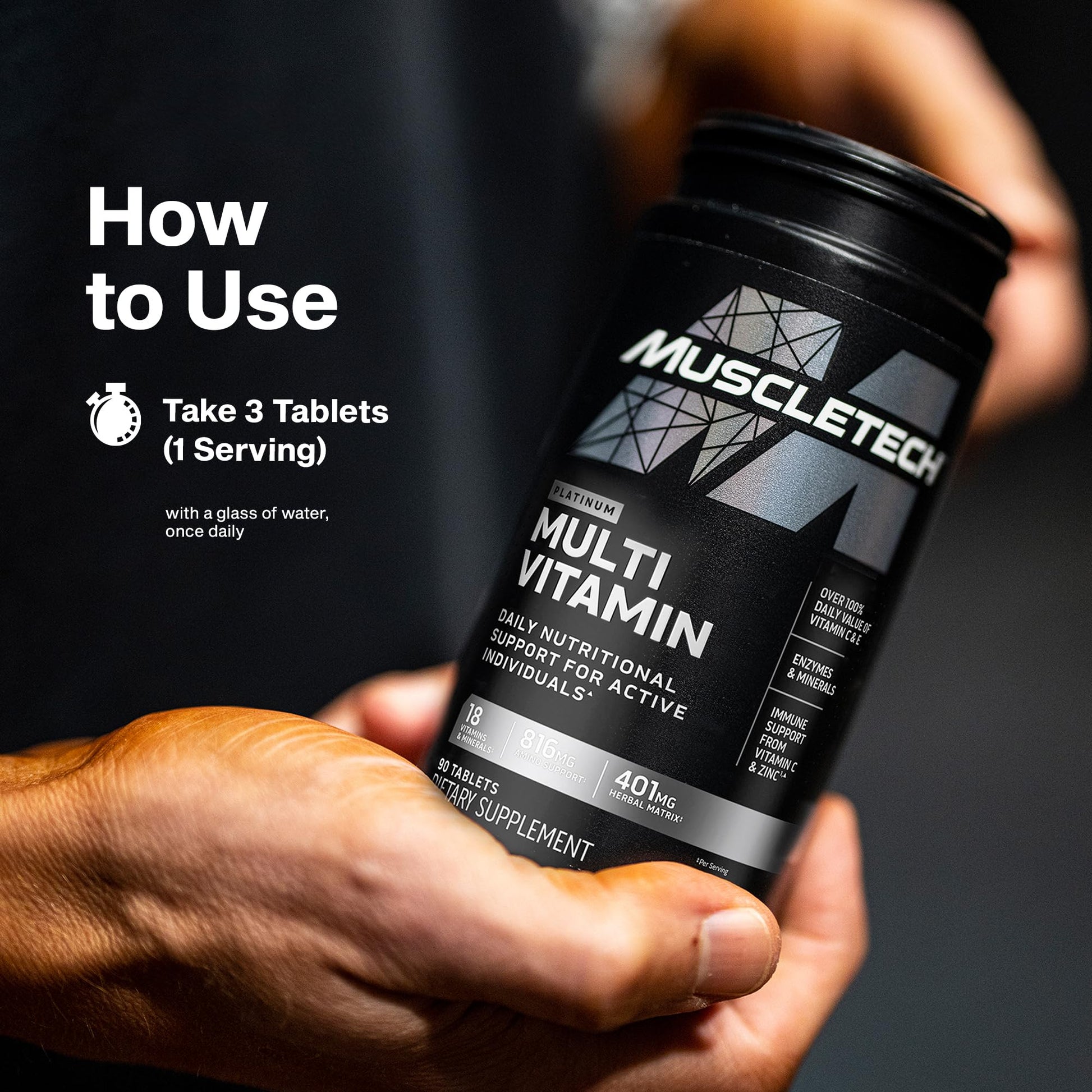MuscleTech Platinum Multivitamins for Men & Women - Multi-Vitamin Supplement for Immune Support - 18 Vitamins & Minerals, Vitamin A C D E B6 B12 - Daily Workout Supplements MuscleTech Au supplements