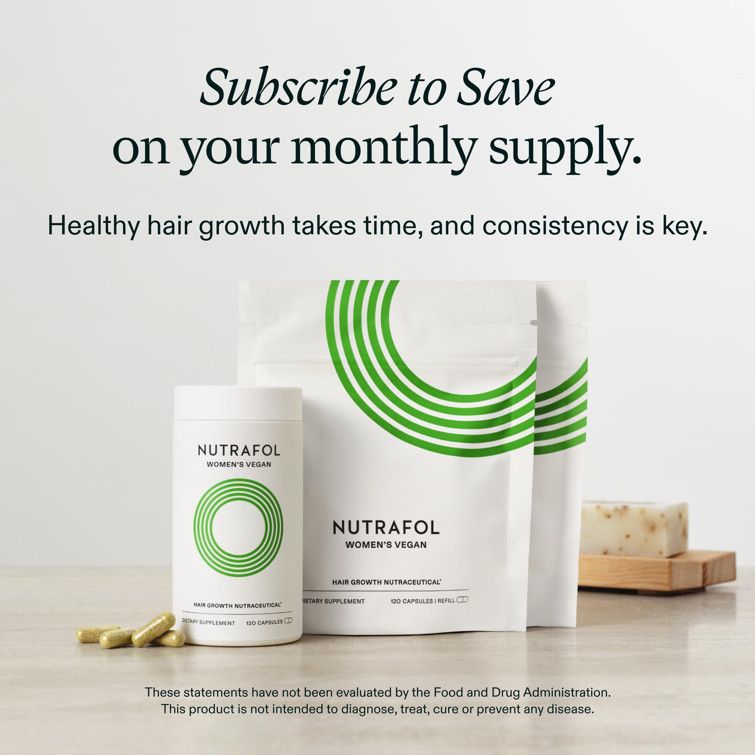 Nutrafol Women's Hair Growth Supplements, For Women 18-44 Years Old, Clinically Tested for Visibly Thicker, Stronger Hair, 100% Vegan Ingredients,