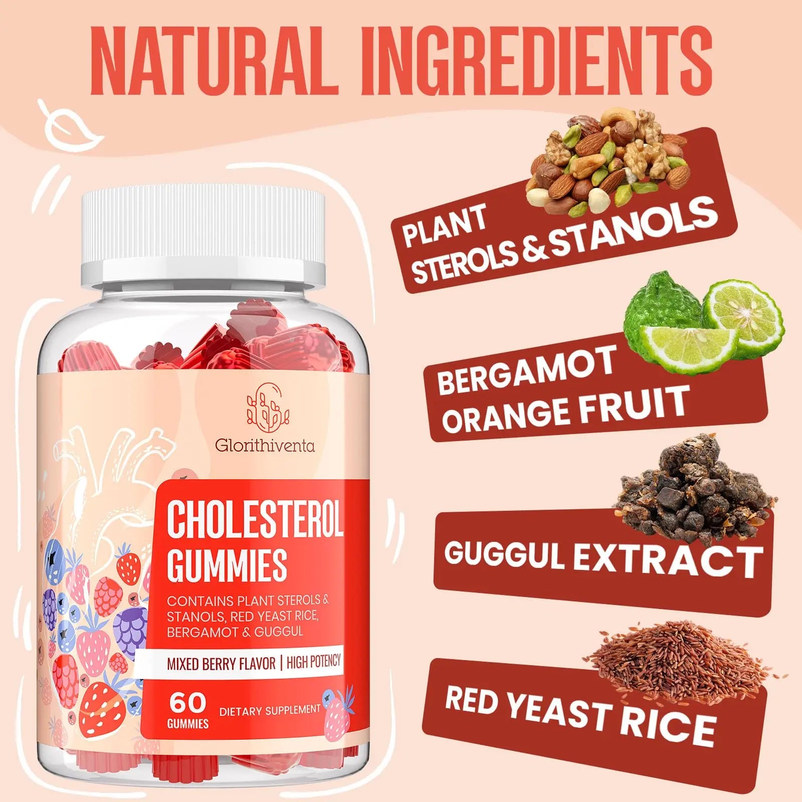 Glorithiventa Cholesterol & Booty Gummies Supplement Bundle - Plant Sterols & Stanols + CurvaBoost BBL Herb Blend & Creatine Monohydrate - Cholesterol Normal Level, Booty, Curves & Energy Glorithiventa Au supplements