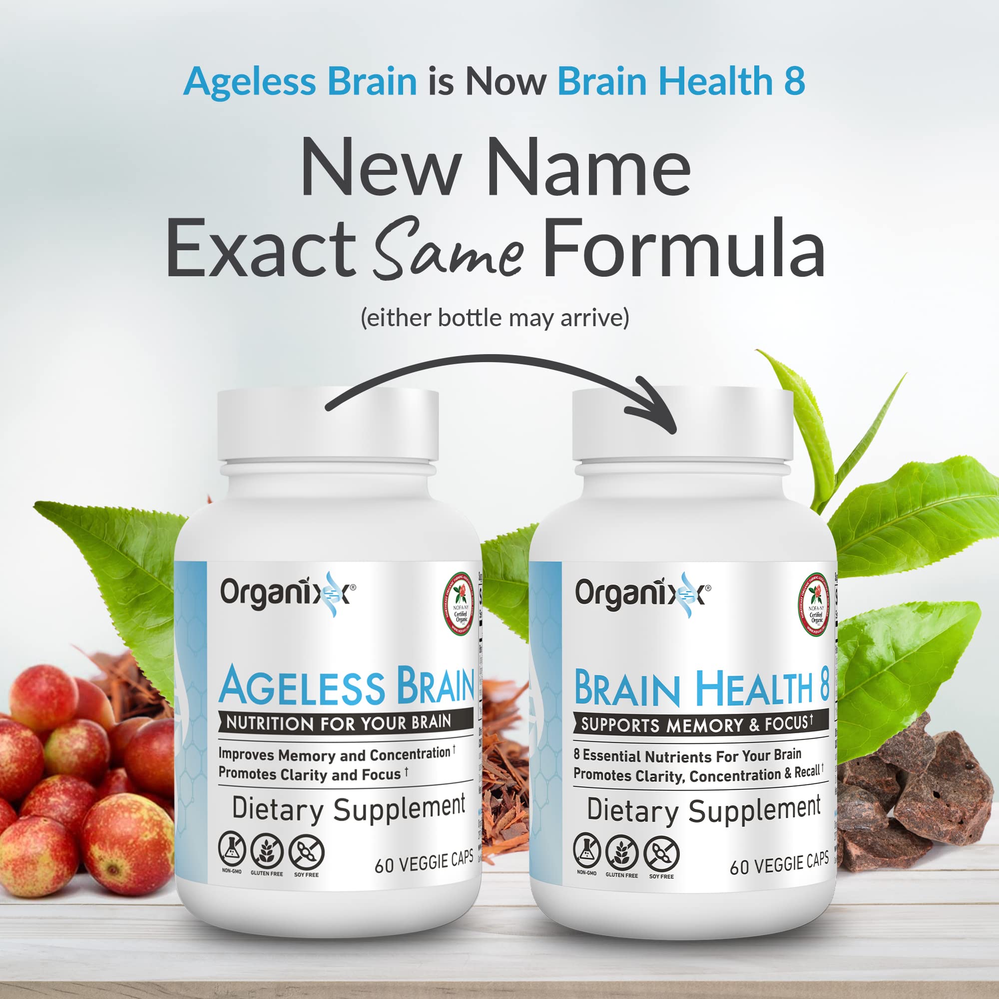 Organixx Ageless Brain Powerful Brain Health Supplement to Support Brain Function, Clarity, Focus, Re-Energize Brain Cells, Helps Promote a Balanced Mood, Gluten Free, Non GMO, 60 Vegetarian Capsules Organixx Au supplements