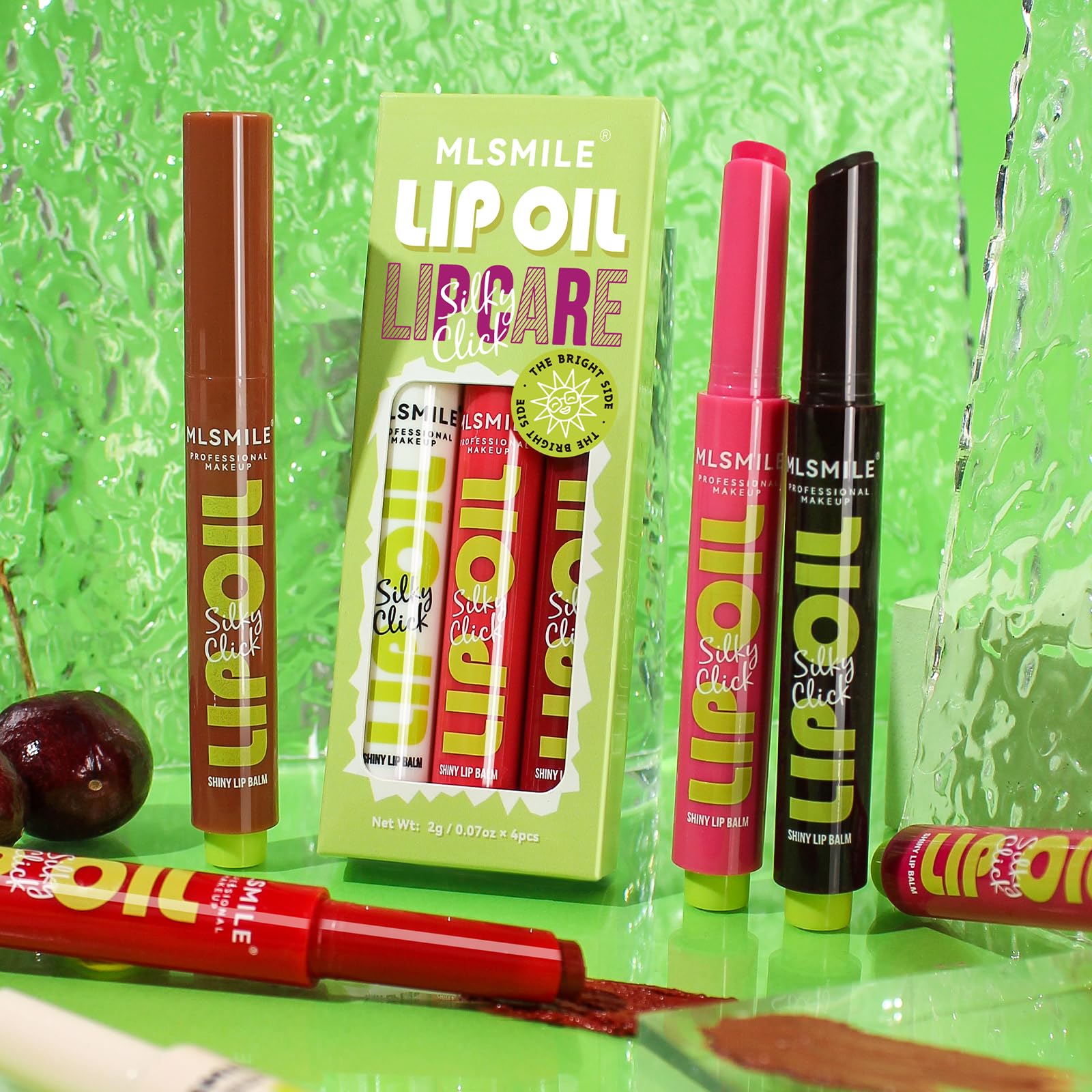 MLSMILE 3 Colors Fat Lip Oil Click Slick,Press Lipstick Set,Moisturizing Lip Balm,High Pigment Glow Lip Oil,Long-lasting,Pigmented Vegan,Lightweight and Glossy Lip Plumper with Coconut Oil-Set A MLSMILE Au supplements