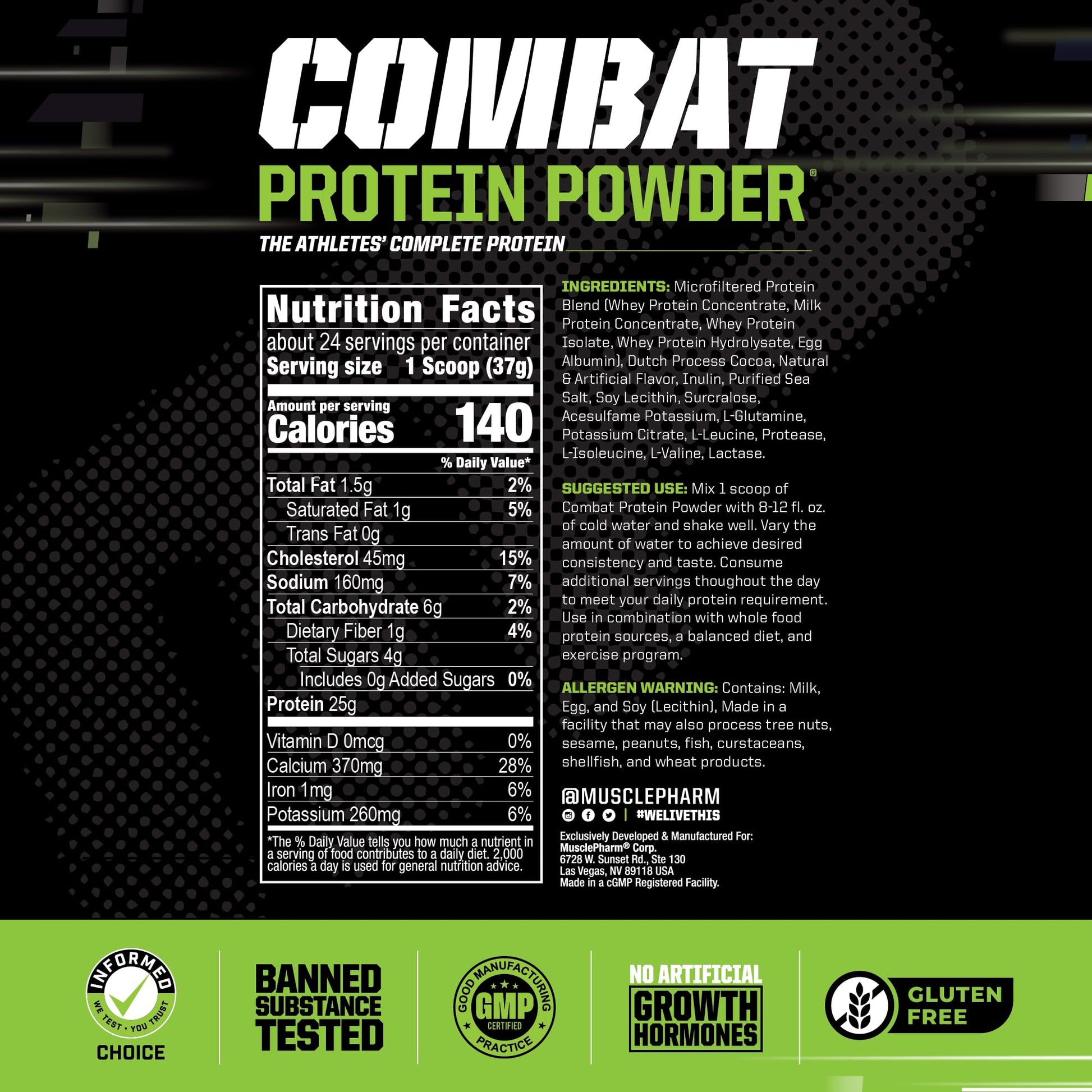 Muscle Pharm Combat Protein Powder, Fuels Muscles for Productive Workouts, 5 Protein Muscle Pharm Au supplements