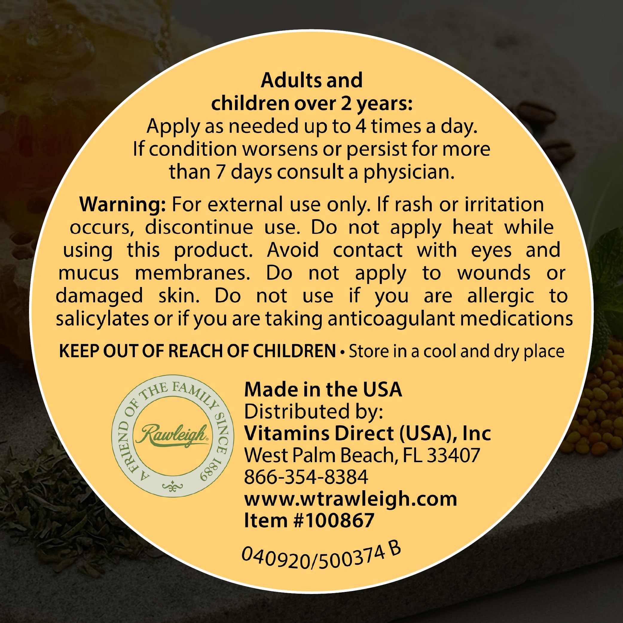 Rawleigh Bee Secret Soothing Balm: 0.85 oz - Pack of 1 Rawleigh Au supplements