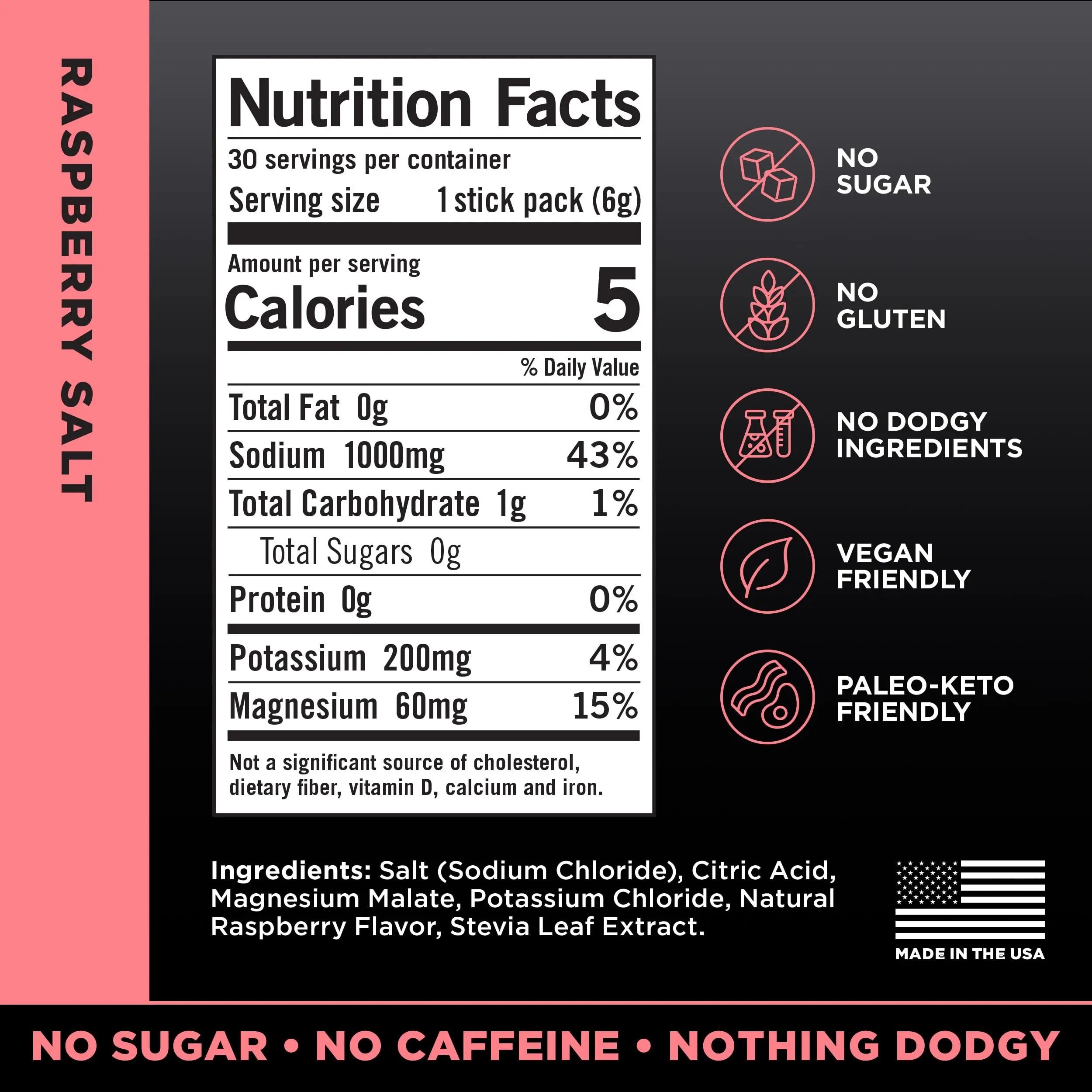LMNT Zero Sugar Electrolytes - Raspberry Salt | Drink Mix | 30-Count Drink LMNT Au supplements