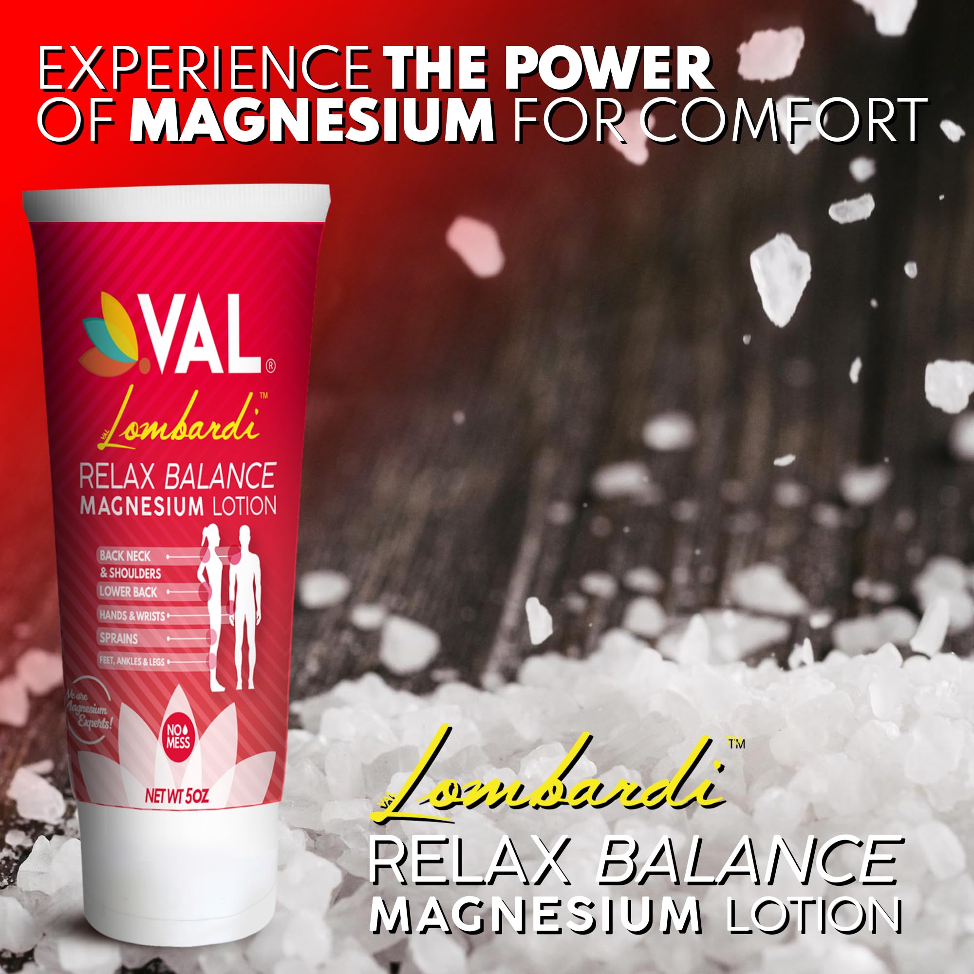 VAL Lombardi Relax Balance Magnesium Lotion | Arnica, Camphor & Menthol | Fast Relief for Joints, Muscles, Back, Shoulders, Feet | Non-Greasy | 5oz VAL Au supplements
