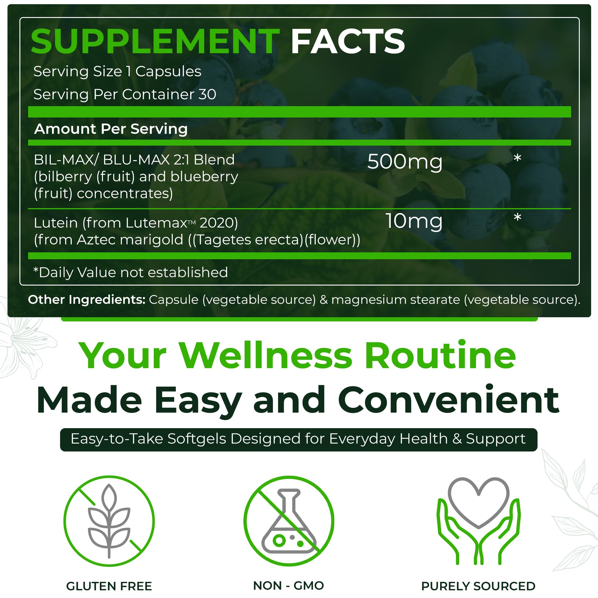 Natural Nutra Ultimate Eye Health Supplement - Bilberry & Blueberry Extract Blend for Day and Night Vision Support, Promotes Color Perception & Eye Clarity - Non-GMO, Vegan - 30 Capsules (Pack of 3) Natural Nutra Au supplements