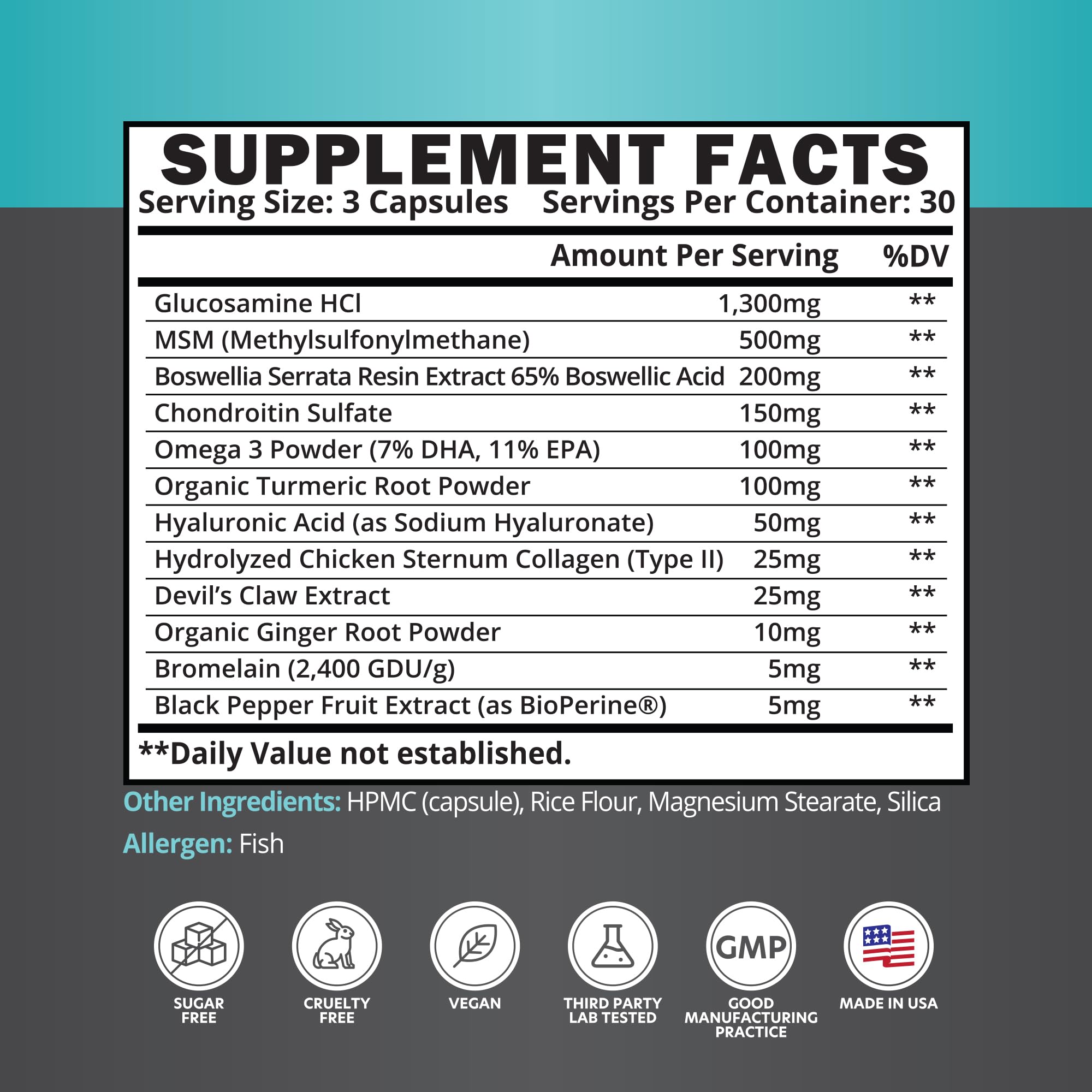 ETAFOR Joint Support Supplement - Joint Health Supplement with Glucosamine, Boswellia Serrata, Turmeric and Black Pepper Extract ETAFOR Au supplements