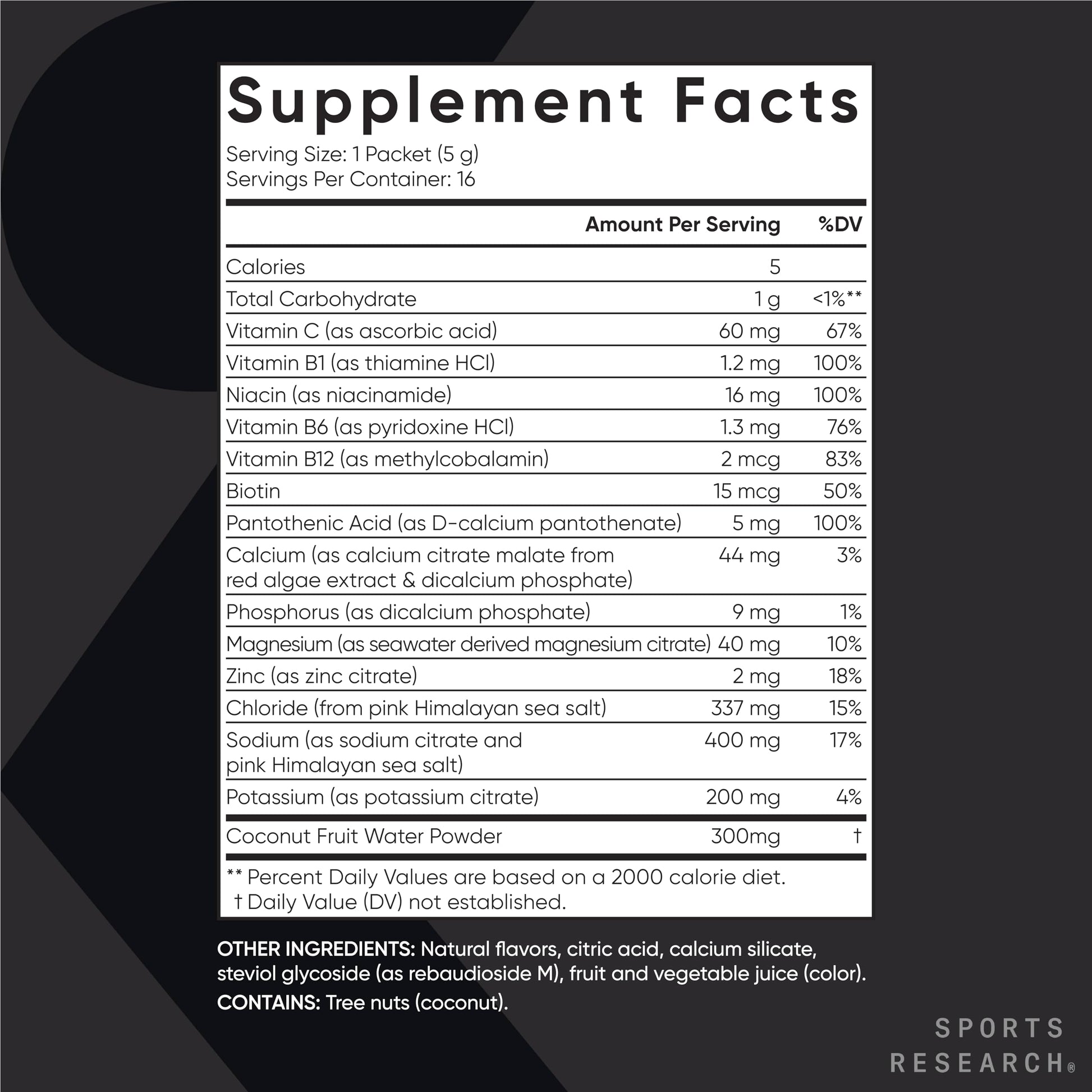 Sports Research Hydrate Electrolytes Powder Packets - Sugar-Free & Naturally Flavored Sports Research Au supplements