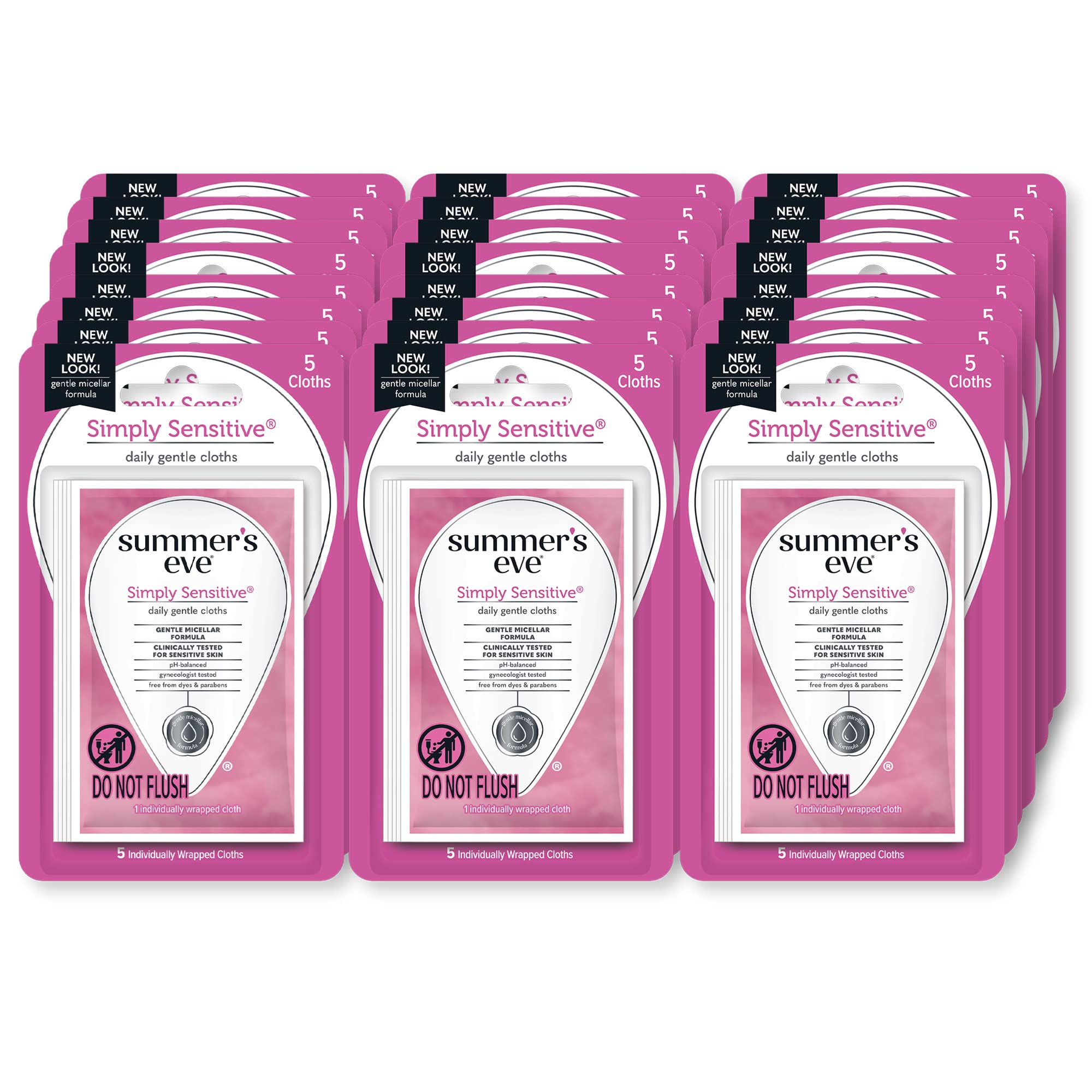 Summer's Eve Feminine Wipes, Simply Sensitive, 5 Count Trial & Travel Size, 24 Pack Summer's Eve Au supplements