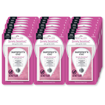 Summer's Eve Feminine Wipes, Simply Sensitive, 5 Count Trial & Travel Size, 24 Pack Summer's Eve Au supplements