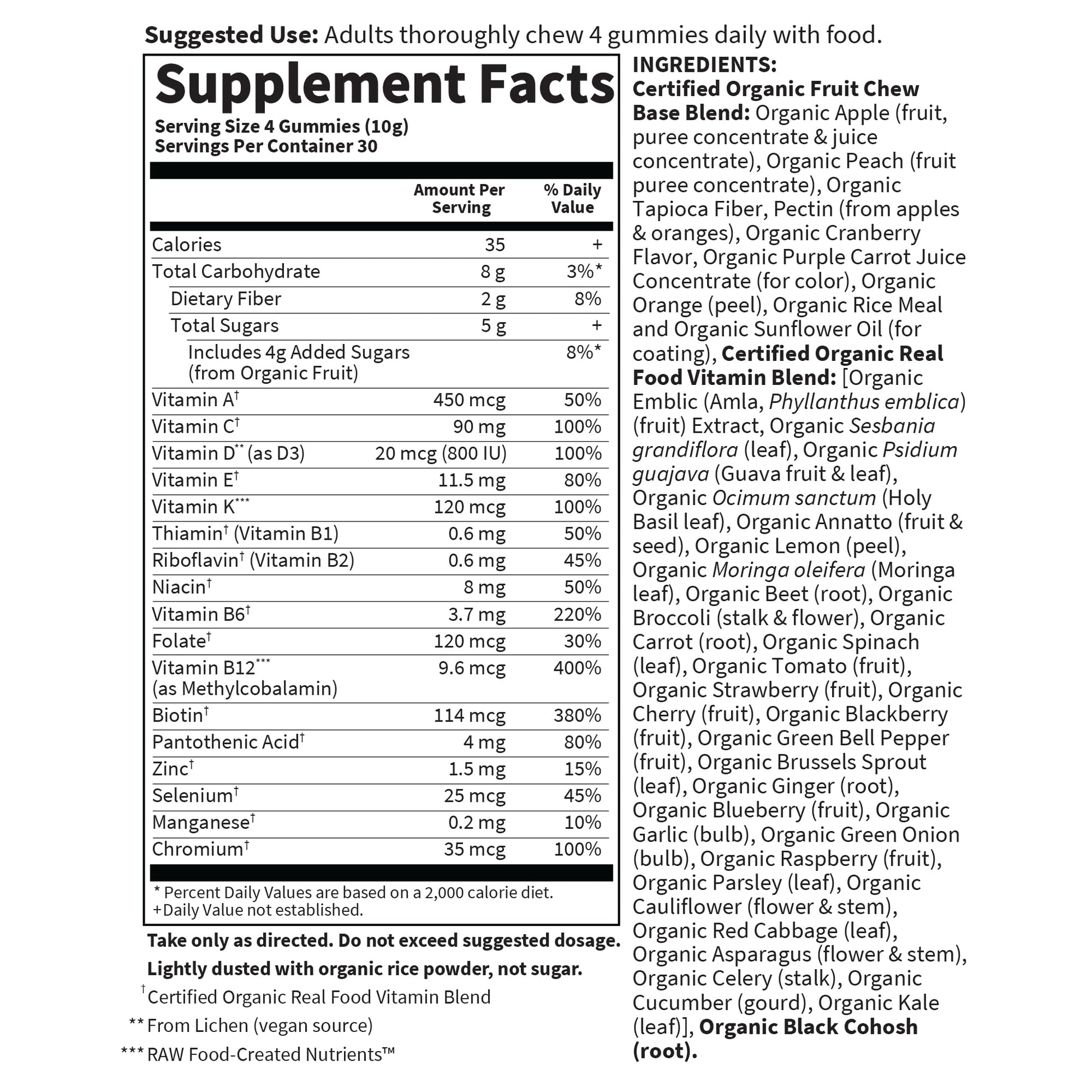 Garden of Life Organics Women 40+ Gummy Vitamins - Berry - Certified Organic, Non-GMO, Vegan, Kosher Complete Multi - Methyl B12, C & D3 Garden of Life Au supplements