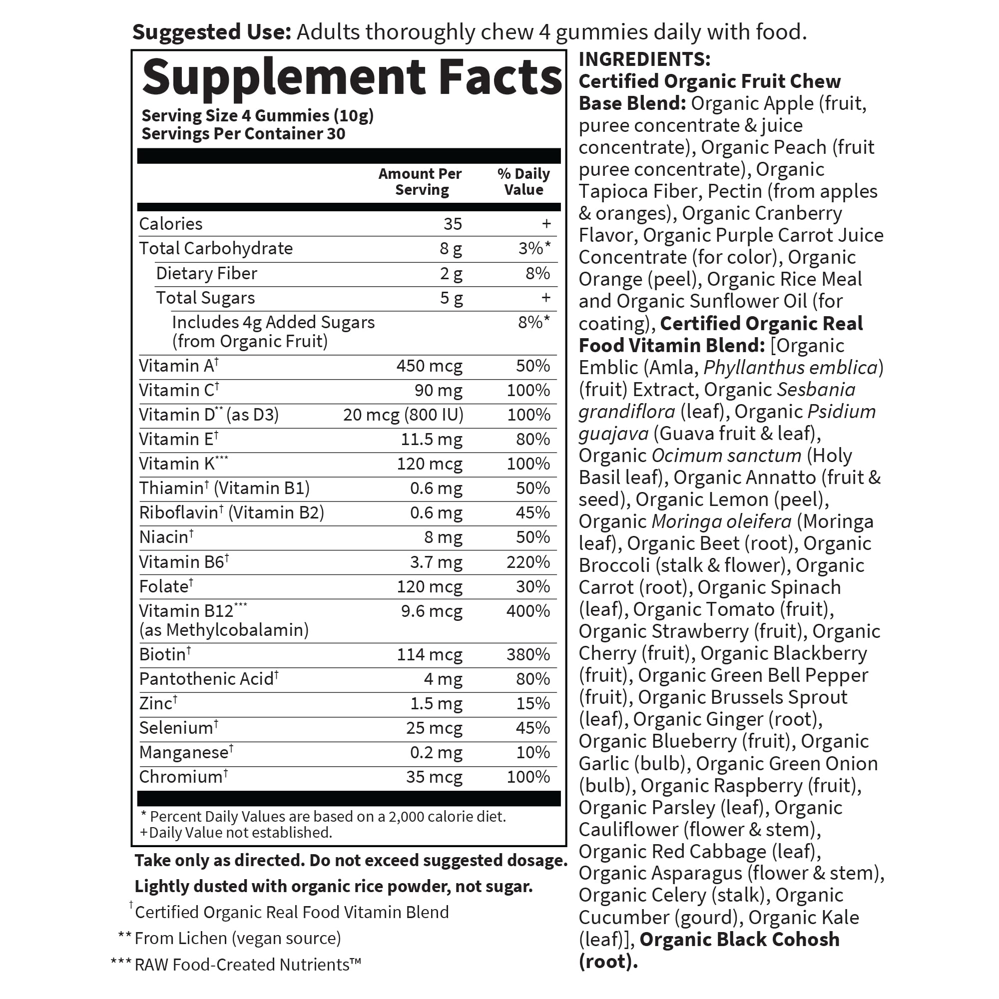 Garden of Life Organics Women 40+ Gummy Vitamins - Berry - Certified Organic, Non-GMO, Vegan, Kosher Complete Multi - Methyl B12, C & D3 Garden of Life Au supplements