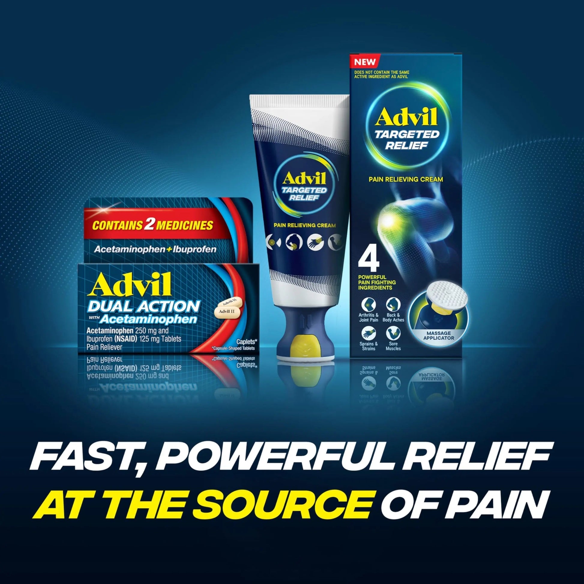 Advil Dual Action With Acetaminophen And Ibuprofen (2 Dose Equivalent) For 8 Hour Pain Relief, Coated 144 Ct Caplets And 2 Ct. Sample Of Advil PM Advil Au supplements