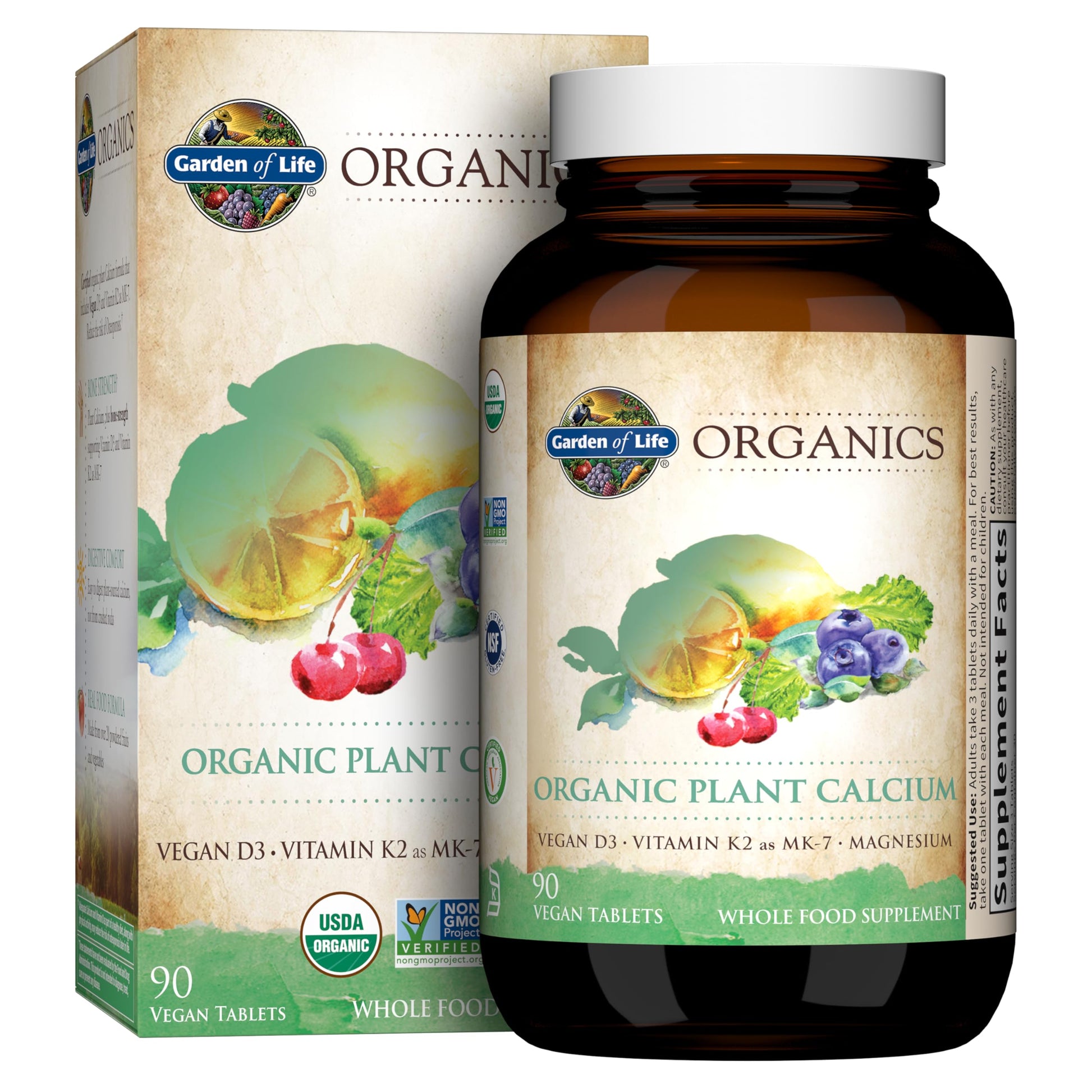 Garden of Life Calcium Supplement with Magnesium & Organic Vitamin D3 K2, Made from Whole Foods, Gluten-Free, 90 Count Garden of Life Au supplements