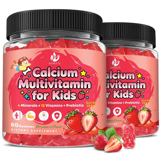 (2 Pack) Sugar Free Calcium Multivitamin Gummies for Kids - Nutritional, Immune, Bone Support, Whole Multivitamin, with Vitamins A, C, D, B1, B2, B6 JIANKYTZUS supplements