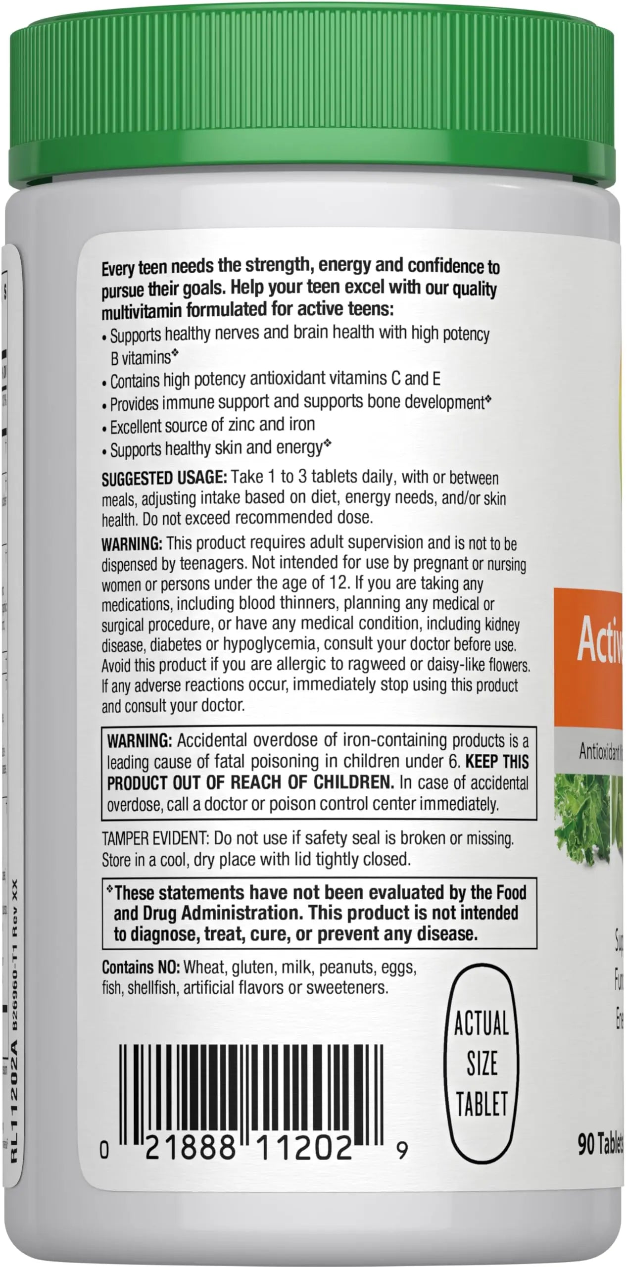 Rainbow Light Multivitamin for Teens, Vitamin C, Zinc, & B Complex, Supports Brain Health, Nerve Function Rainbow Light Au supplements