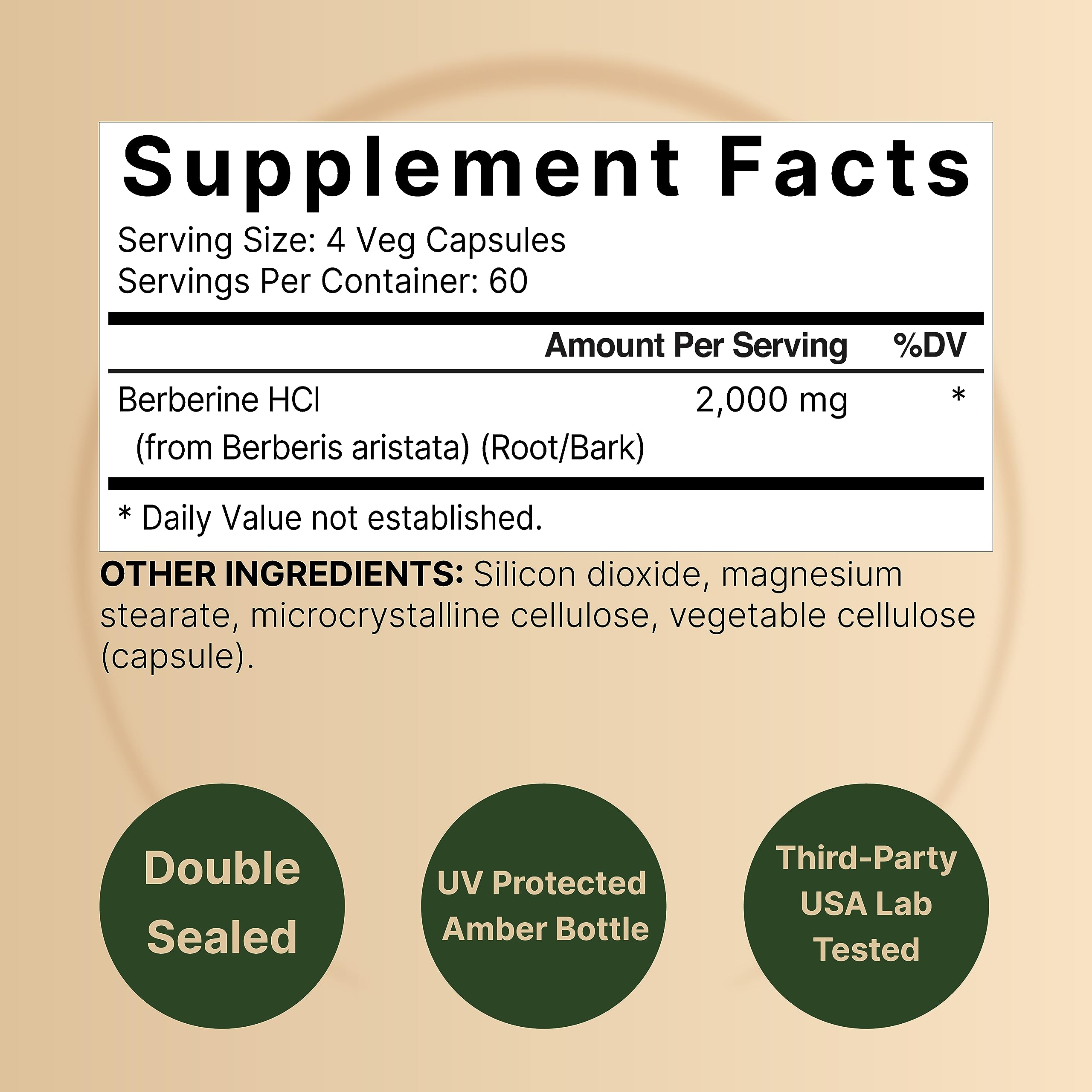 Berberine Supplement 500mg Per Capsule (2,000mg Per Serving) | 240 Veggie Capsules, 97% Pure Berberine HCL – Plant Based, Vegan, Non-GMO NatureBell Au supplements