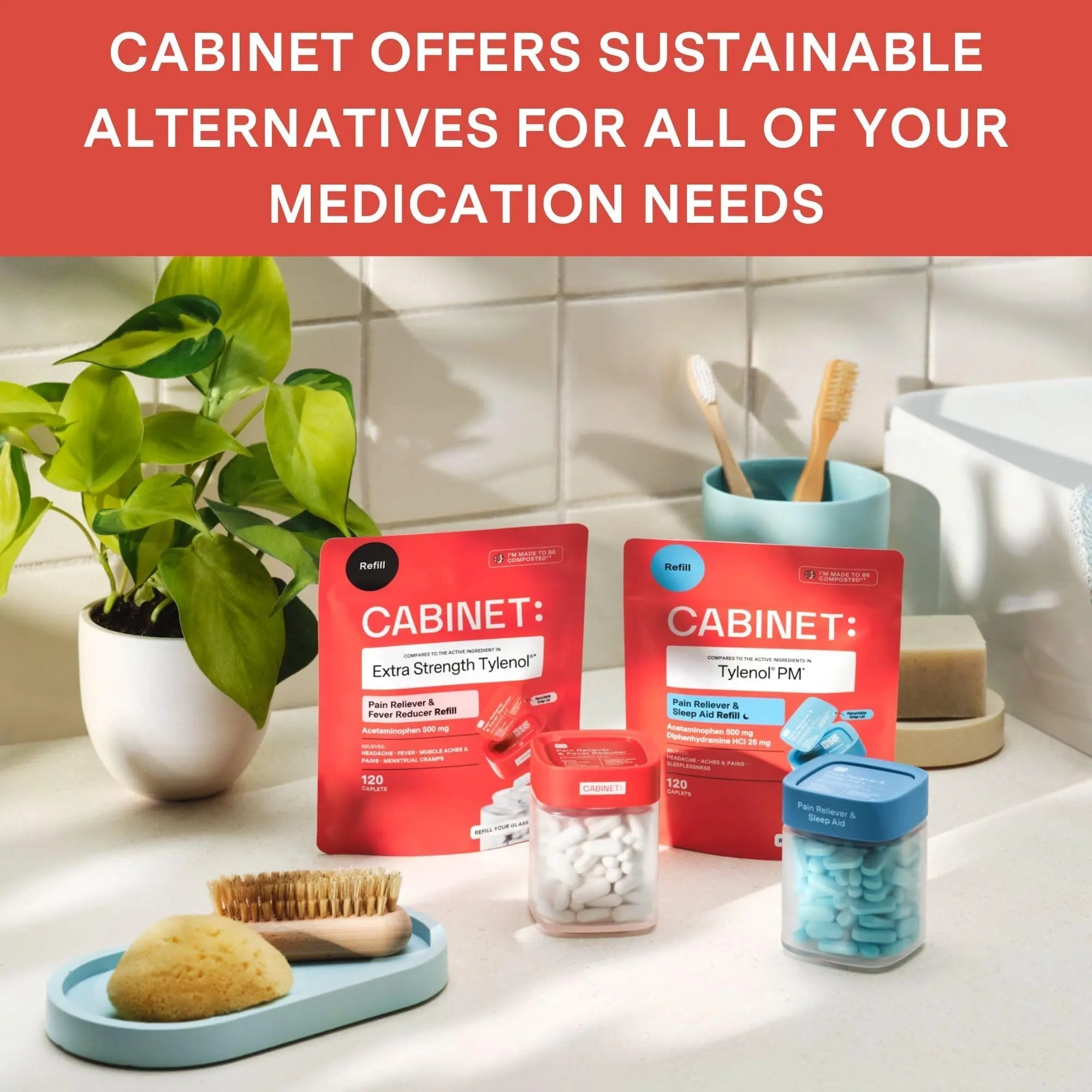 Cabinet: 500mg Acetaminophen for Headache Relief, Toothaches, Sore Throat, and Fever Reducer, 120 Tablets (Refill Pouch) Cabinet: Au supplements