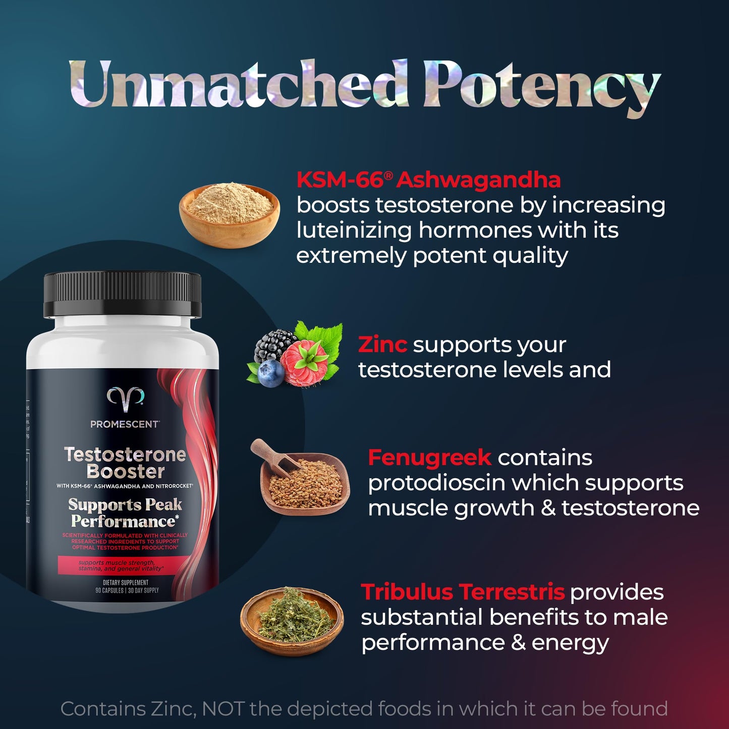 Promescent Testosterone Booster for Men Supplement w/Tongkat Ali (LongJack), KSM-66 Ashwagandha, Goat Weed, Fenugreek & Tribulus Terrestris, Supports Natural Energy, Stamina & Strength, 90 Capsules PromescentAU supplements