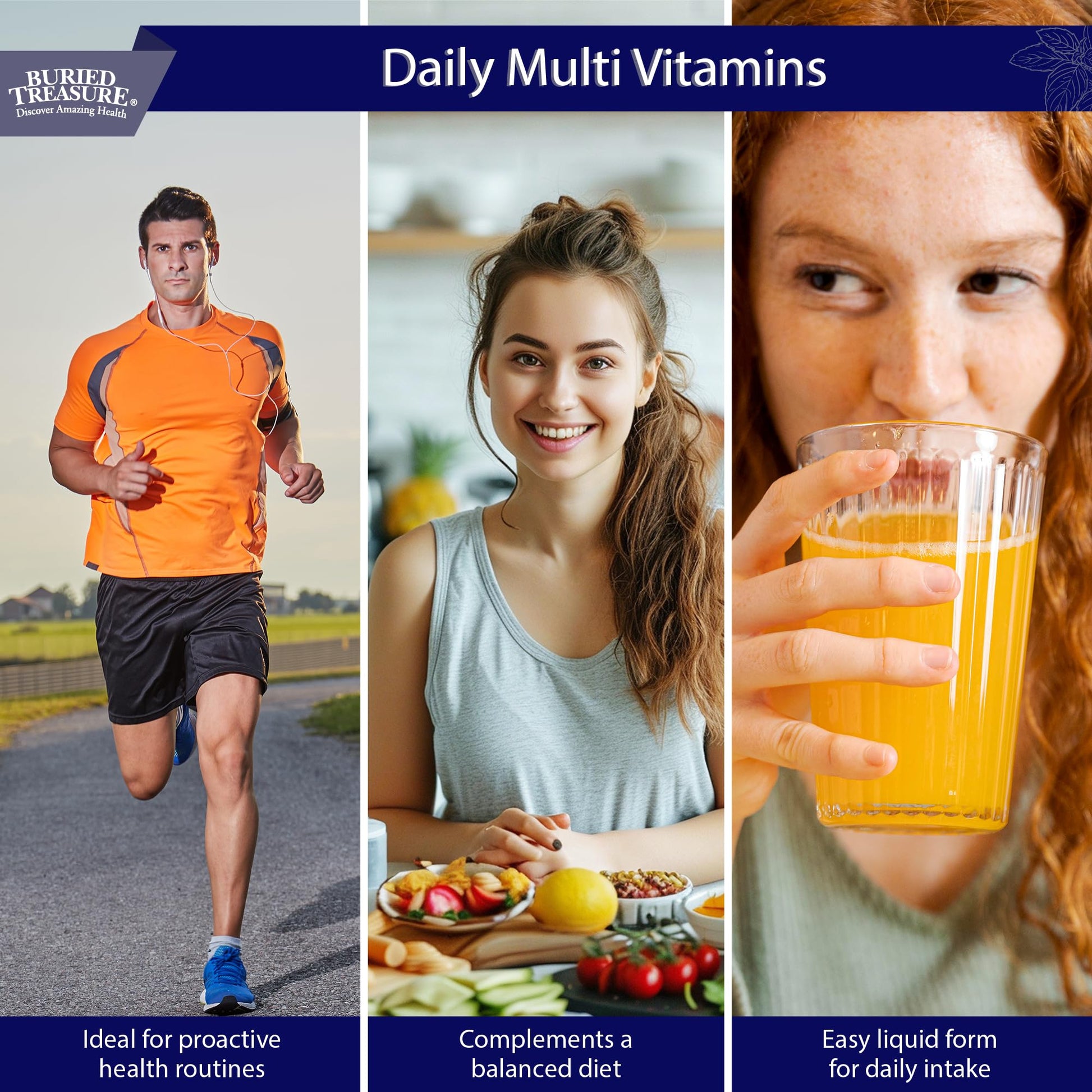 Buried Treasure Daily Nutrition Liquid Multivitamin and Mineral Supplement with Trace Minerals, Superfoods, Vitamin A, B-Complex, C, D, E, Methylfolate, Biotin, Magnesium, Zinc, Resveratrol, 32 serv Buried Treasure Au supplements