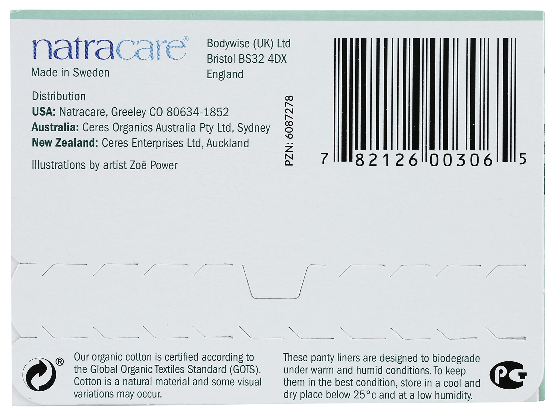 Natracare Natural Organic Curved Panty Liners, with Certified Organic Cotton, Ecologically Certified NATRACARE Au supplements