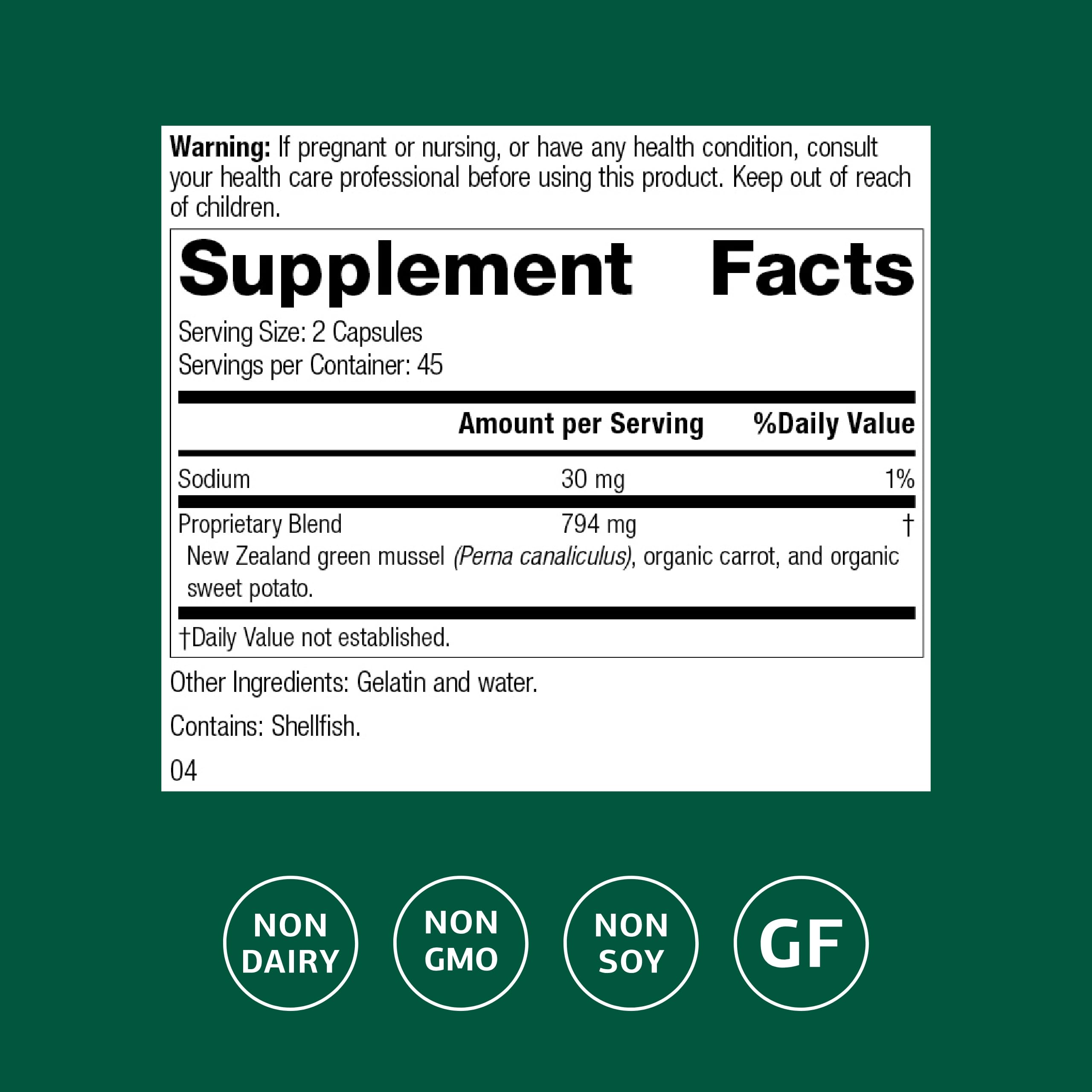 Standard Process Nutrimere - Supports Joint Health - Joint Supplement with Perna Canaliculus & New Zealand Green Mussel - Gluten-Free, Non-Soy & Non-Dairy - 90 Capsules Standard Process Inc. Au supplements