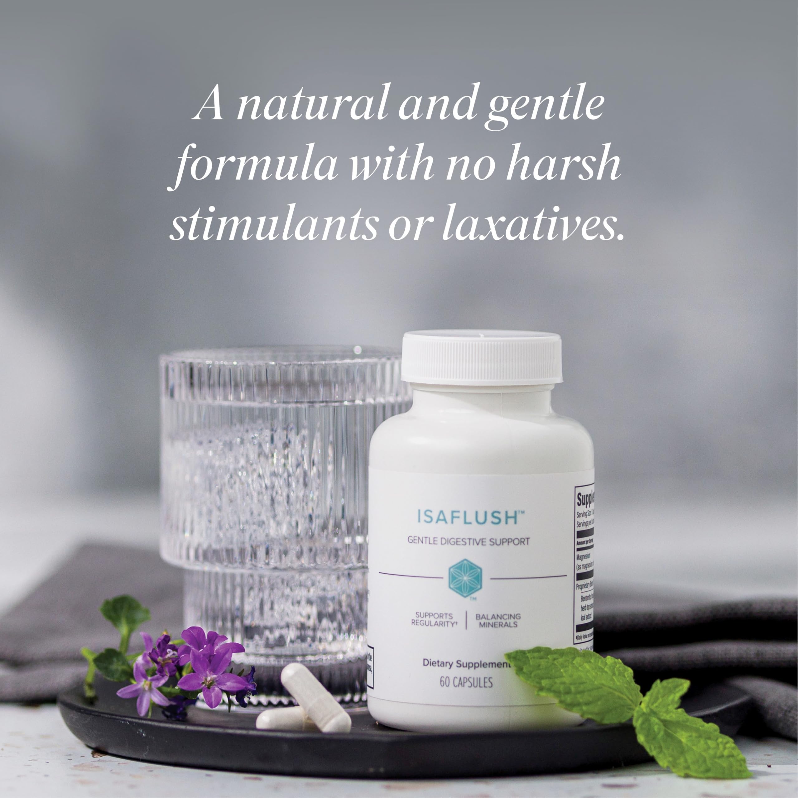 Isagenix IsaFlush - Gentle Digestive Support with Balanced Minerals Encouraging Regularity - No Harsh Laxatives - 60 Capsules