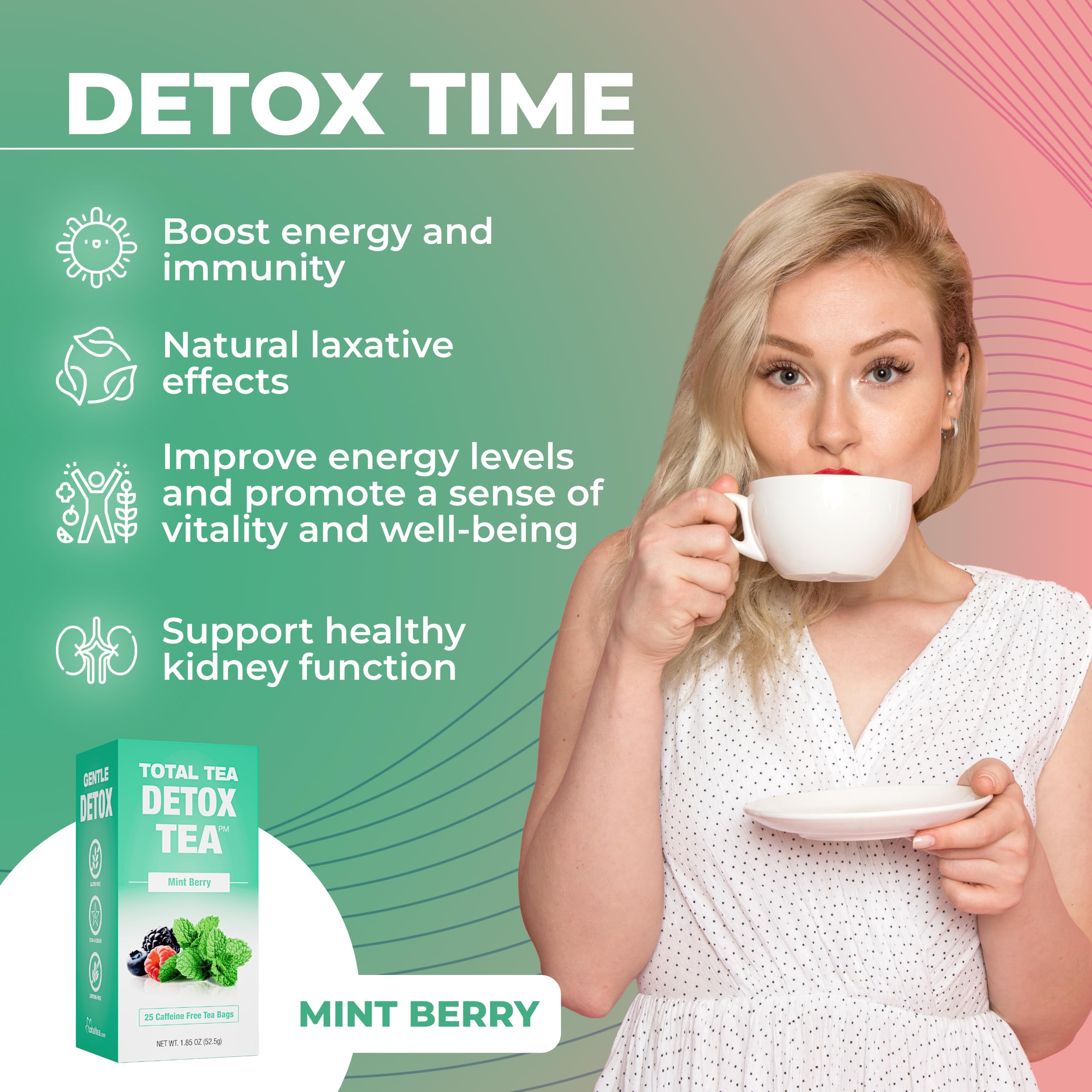 Total Tea Slimming Detox Tea for a Healthy Weight Support - Caffeine Free - Herbal Total Tea Au supplements