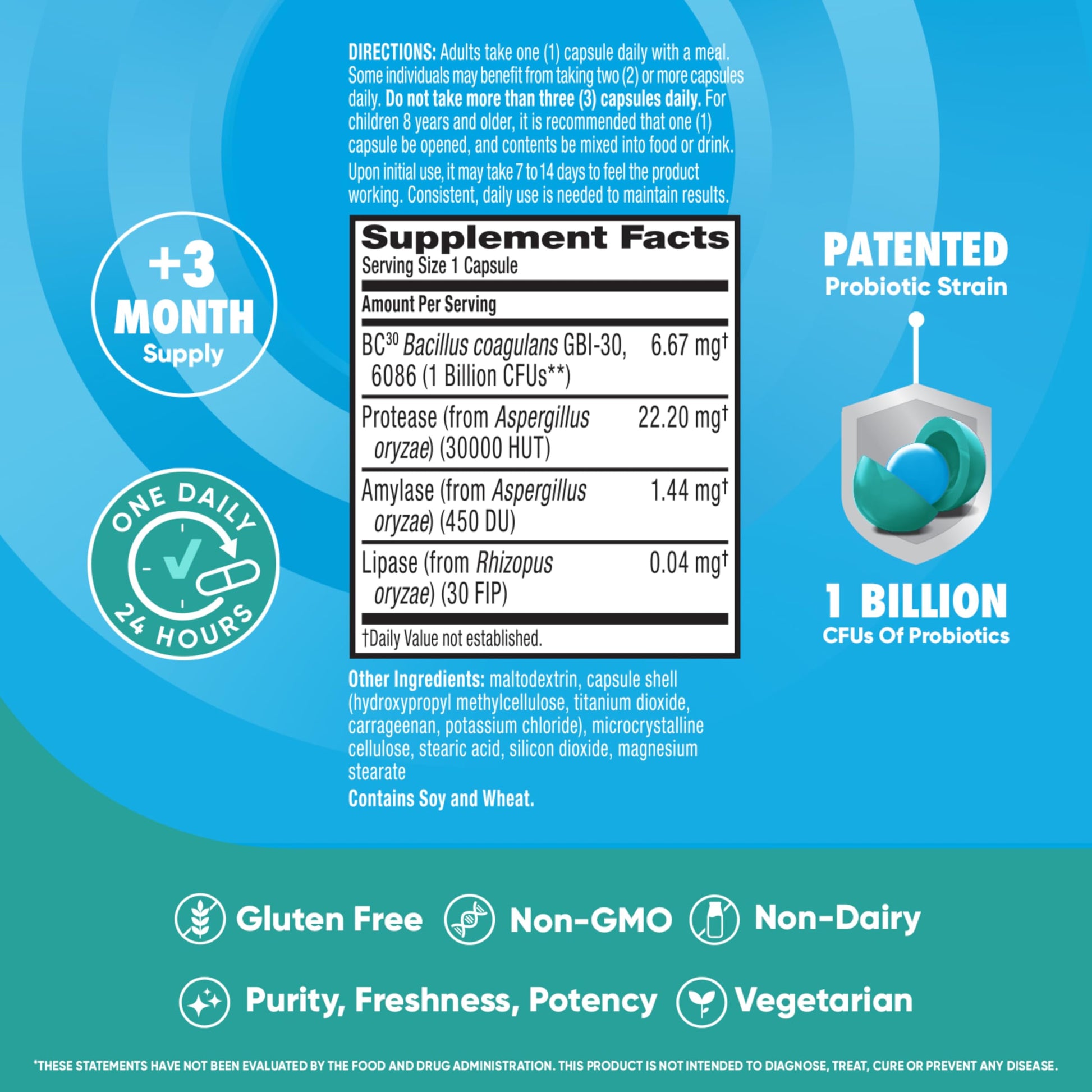 IBS Daily Probiotic Capsules for Digestive Health & Gut Health, Digestive Advantage Probiotics For Men and Women (96 count box) - Digestible Enzymes Digestive Advantage Au supplements