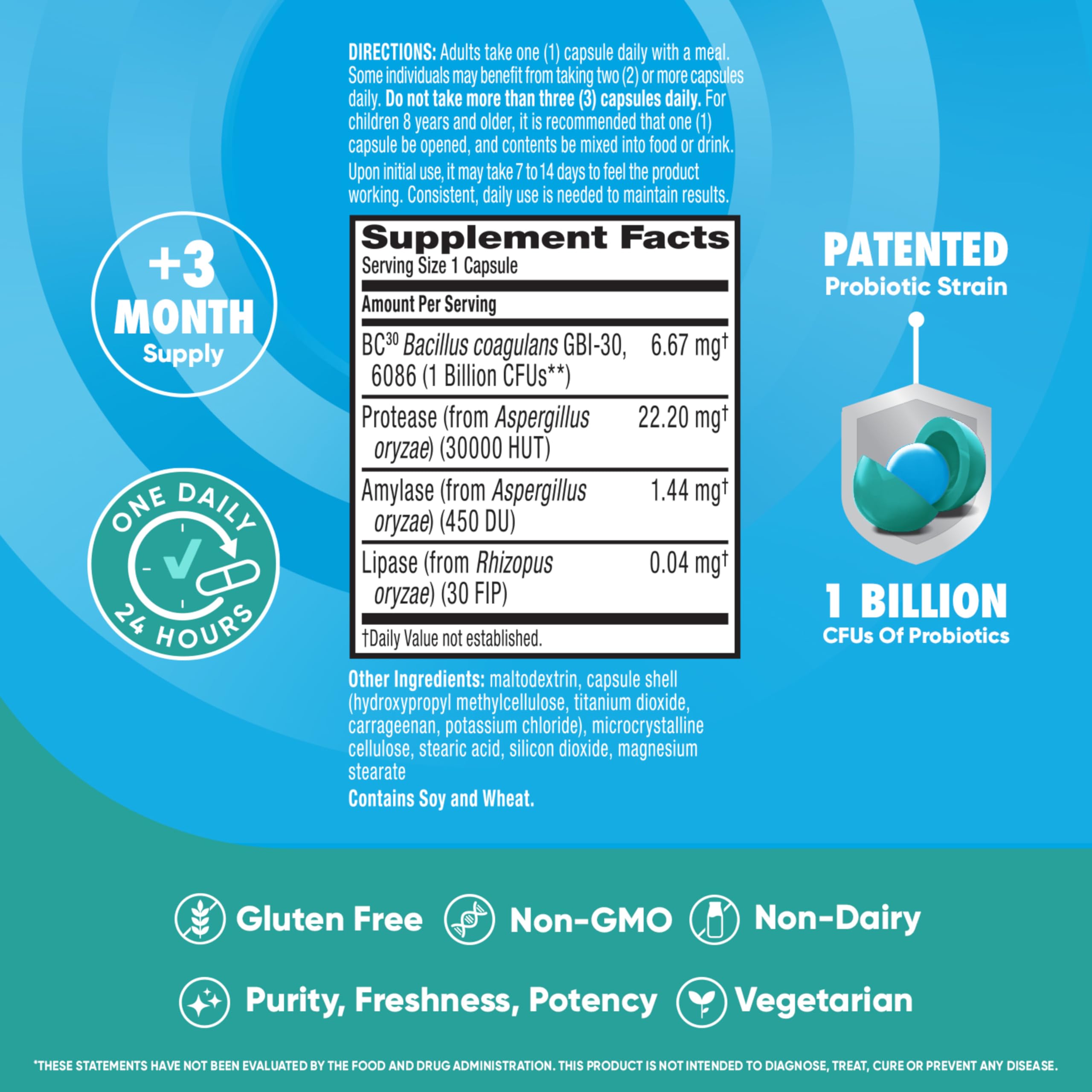 IBS Daily Probiotic Capsules for Digestive Health & Gut Health, Digestive Advantage Probiotics For Men and Women (96 count box) - Digestible Enzymes Digestive Advantage Au supplements