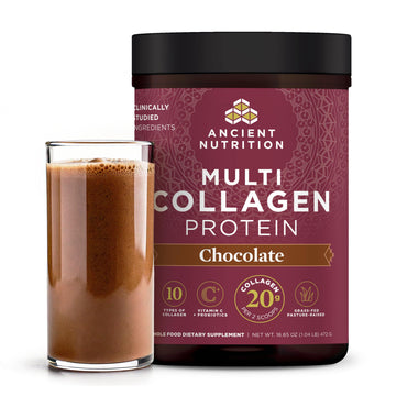 Ancient Nutrition Hydrolyzed Collagen Peptides Powder with Probiotics, Chocolate Multi Collagen Protein for Women and Men with Vitamin C, 40 Servings, Supports Skin and Nails, Gut Health, 16.65oz Ancient Nutrition Au supplements