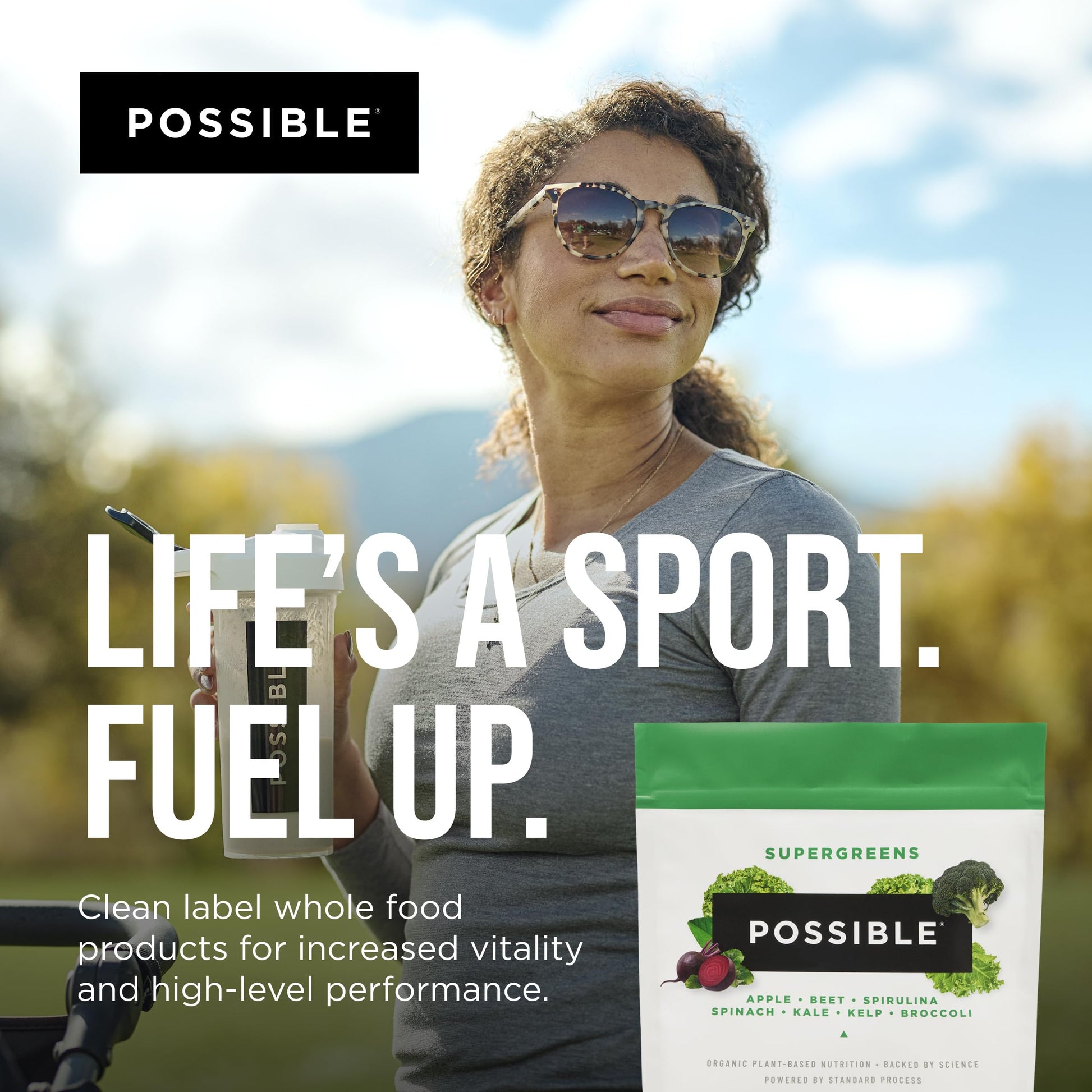 Possible SuperGreens - Potent Superfoods Blend - Plant-Based Antioxidant Support - Greens Powder Supplement & Drink Mix - Non-GMO, Vegan & Gluten-Free - SuperGreens (30 Servings) Possible Au supplements