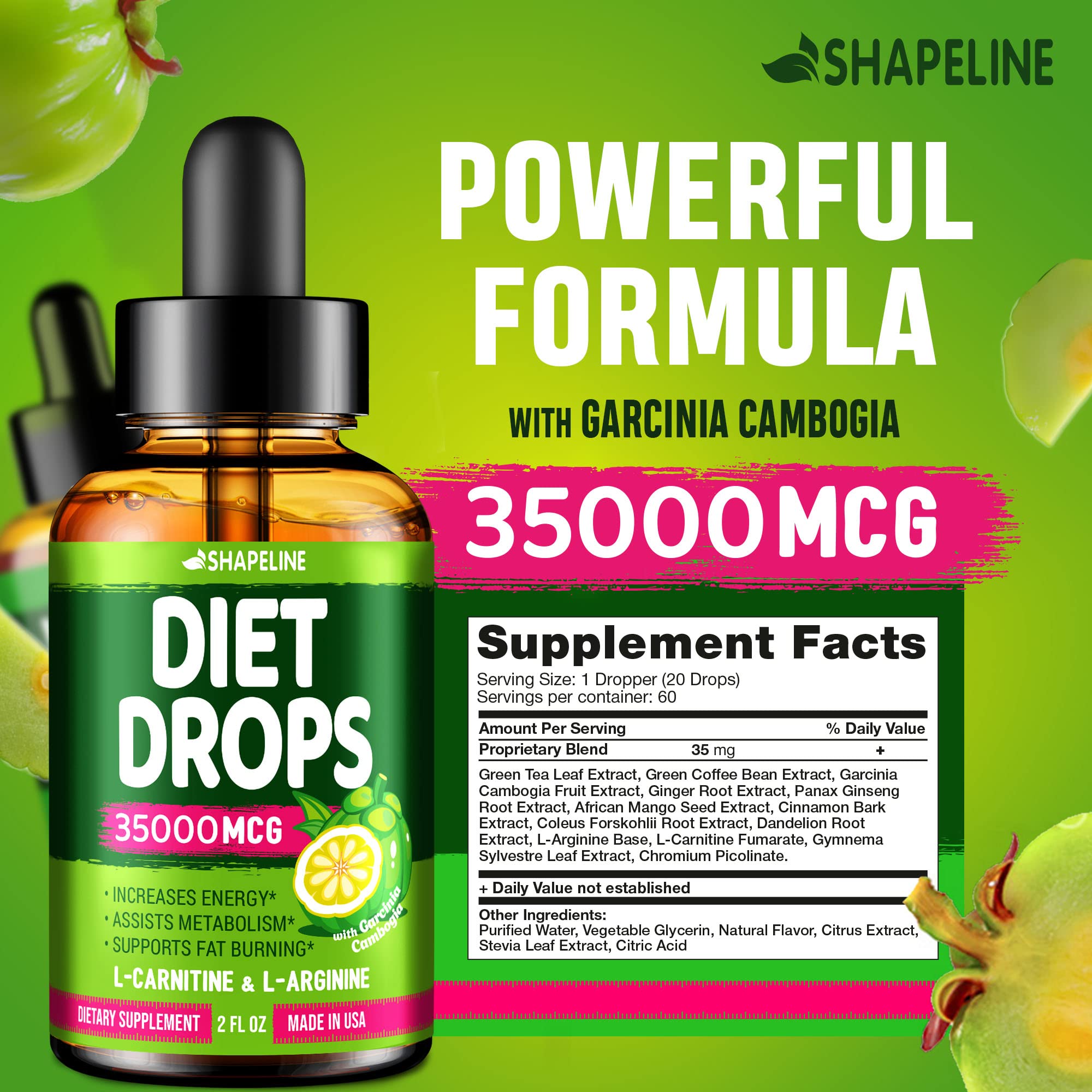 SHAPELINE Weight Loss Drops - Diet Drops 1 Fl Oz & 2 Fl Oz - Made in The USA - Appetite SHAPELINE Au supplements