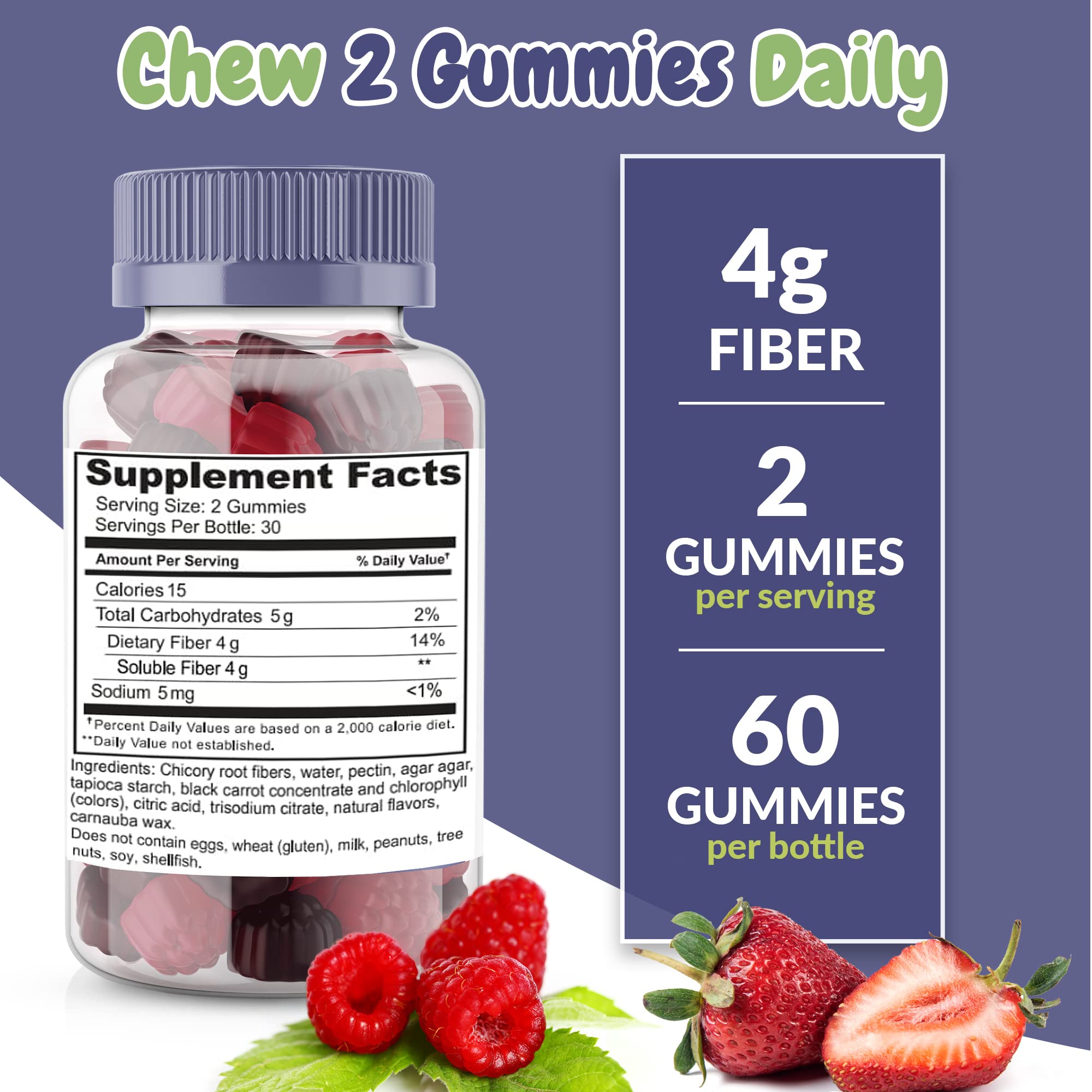 Fiber Prebiotic Gummies Sugar Free, Keto Friendly | Gut Cleansing, Digestive Health Regularity Health Supplied Au supplements