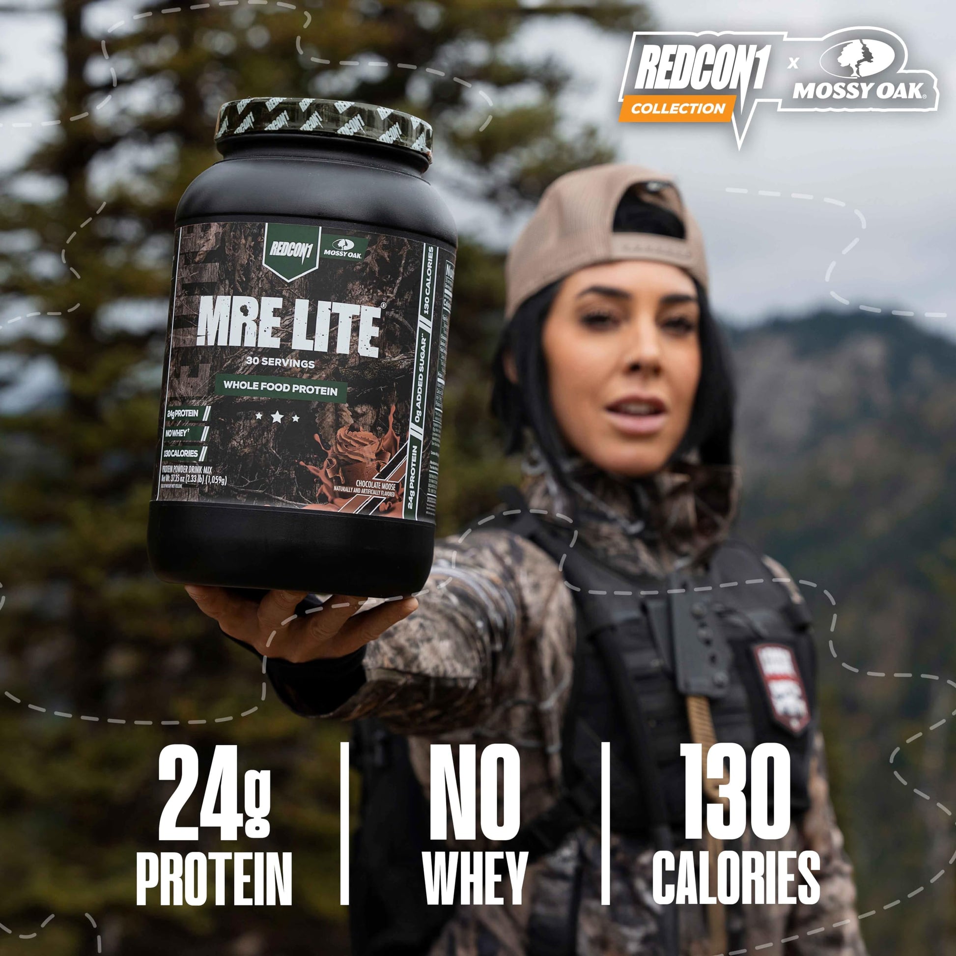 REDCON1 x Mossy Oak MRE Lite Whole Food Protein Powder, Chocolate Moose - Low Carb REDCON1 Au supplements