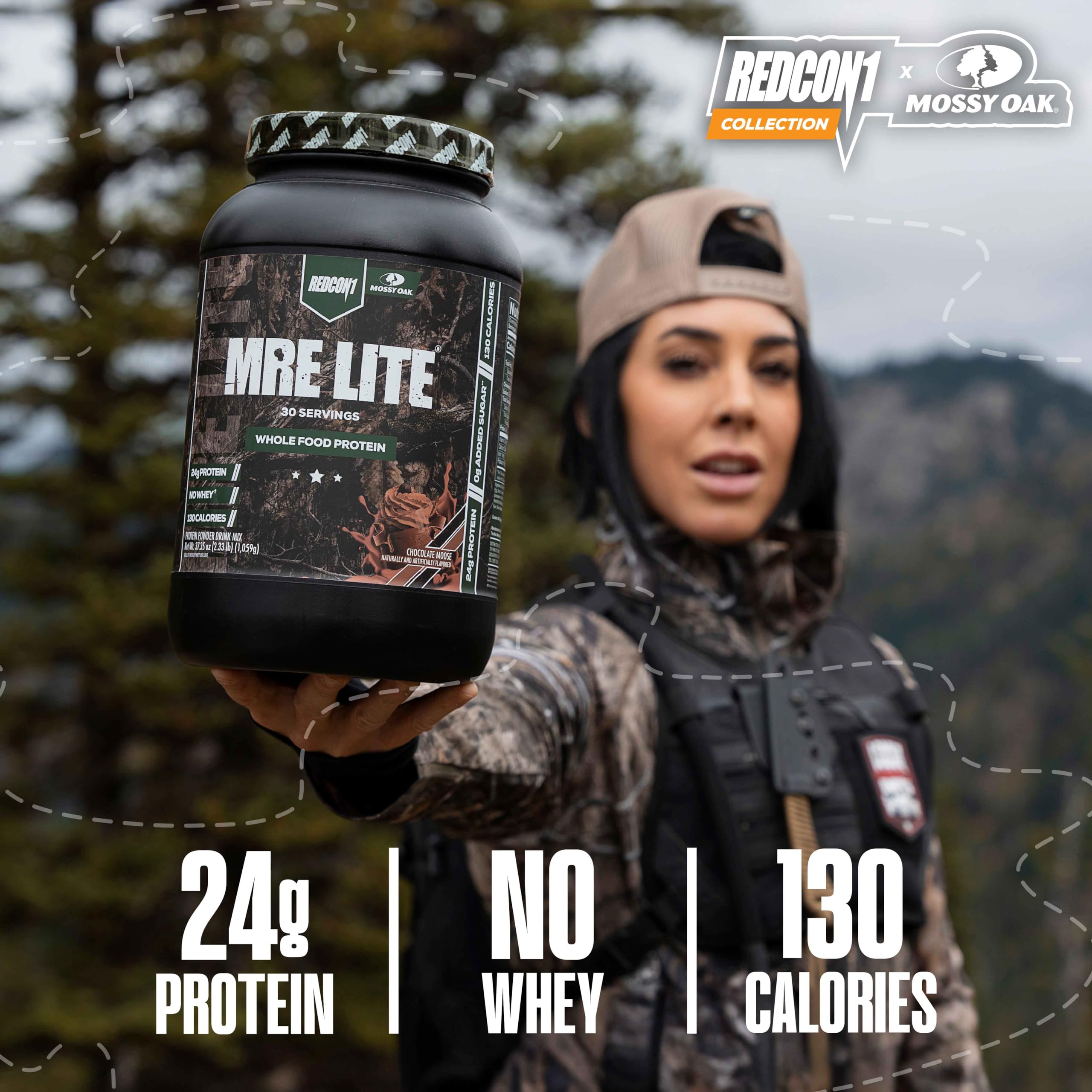REDCON1 x Mossy Oak MRE Lite Whole Food Protein Powder, Chocolate Moose - Low Carb REDCON1 Au supplements