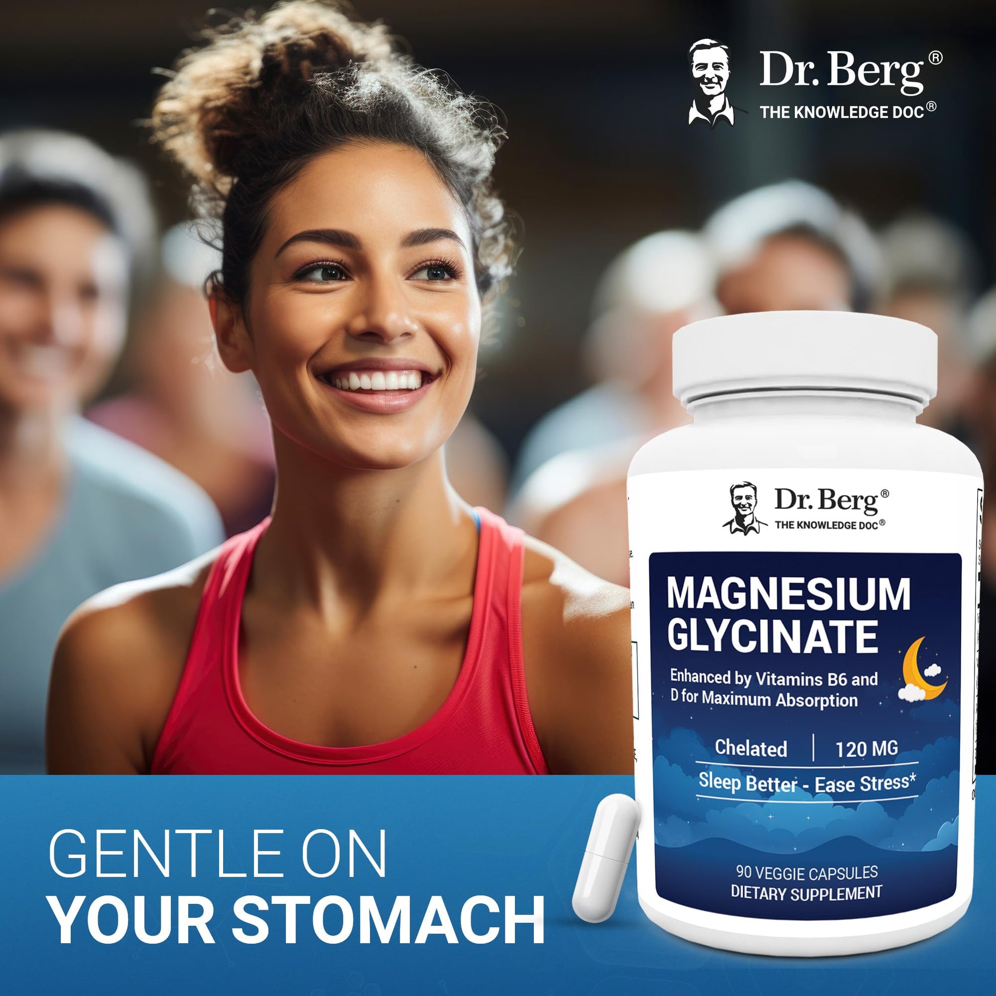 Dr. Berg Magnesium Glycinate 90ct – 4-in-1 Chelated for Muscle, Nerve, Sleep & Stress Support*– w/ D3, B6 & Zinc – 4X Lab-Tested – No Fillers – Formulated in USA, GMP-Certified Dr. Berg Nutritionals Au supplements