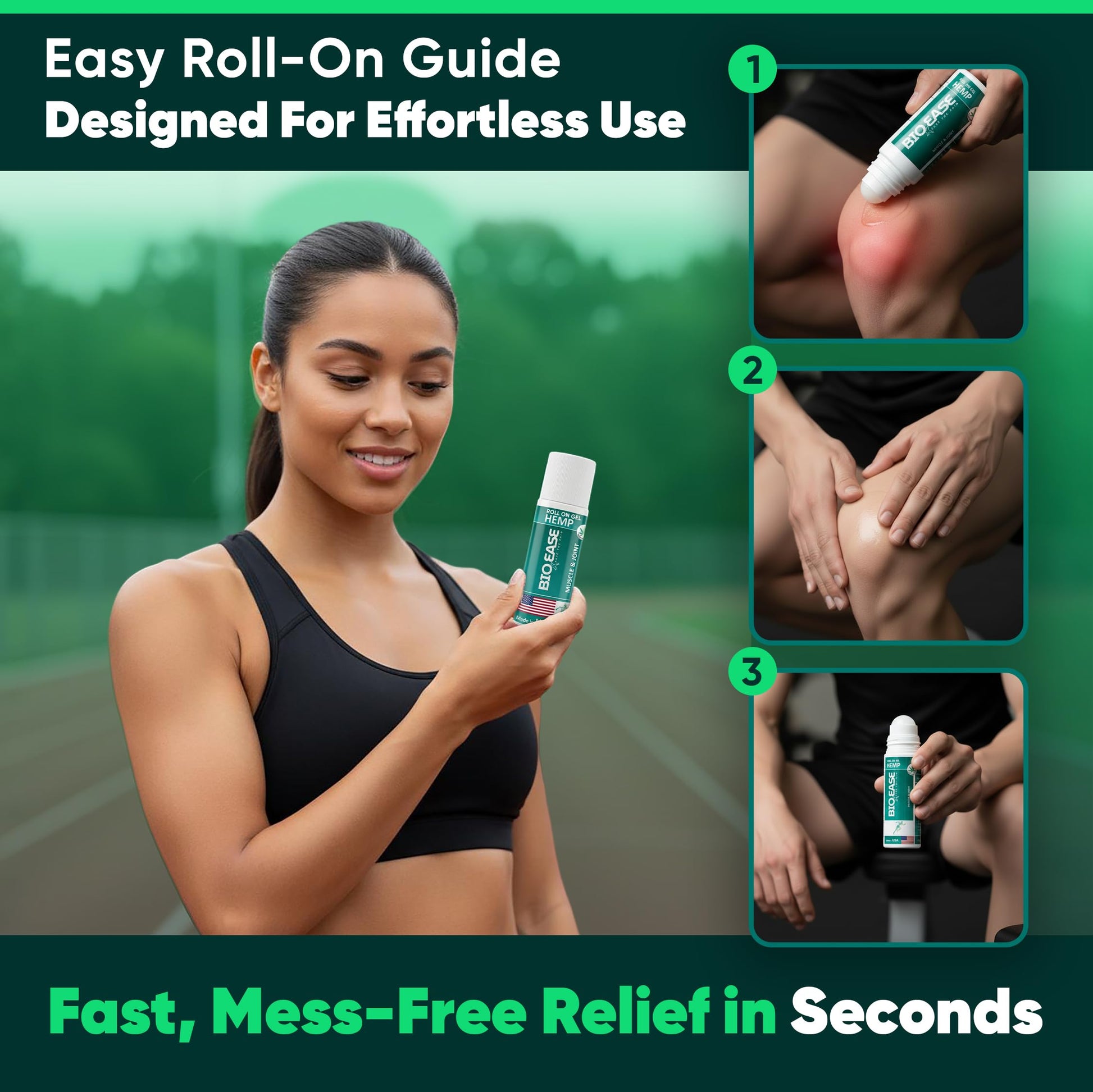 BioXPressEase Fast-Acting Hemp Pain Relief Roll On - Highly Effective, Cool & Topical Pain Relief Extra Strength for Muscle, Joint, & Back – Easy Roll On Maximum Strength - Made in USA BIOXPRESSEASE Au supplements