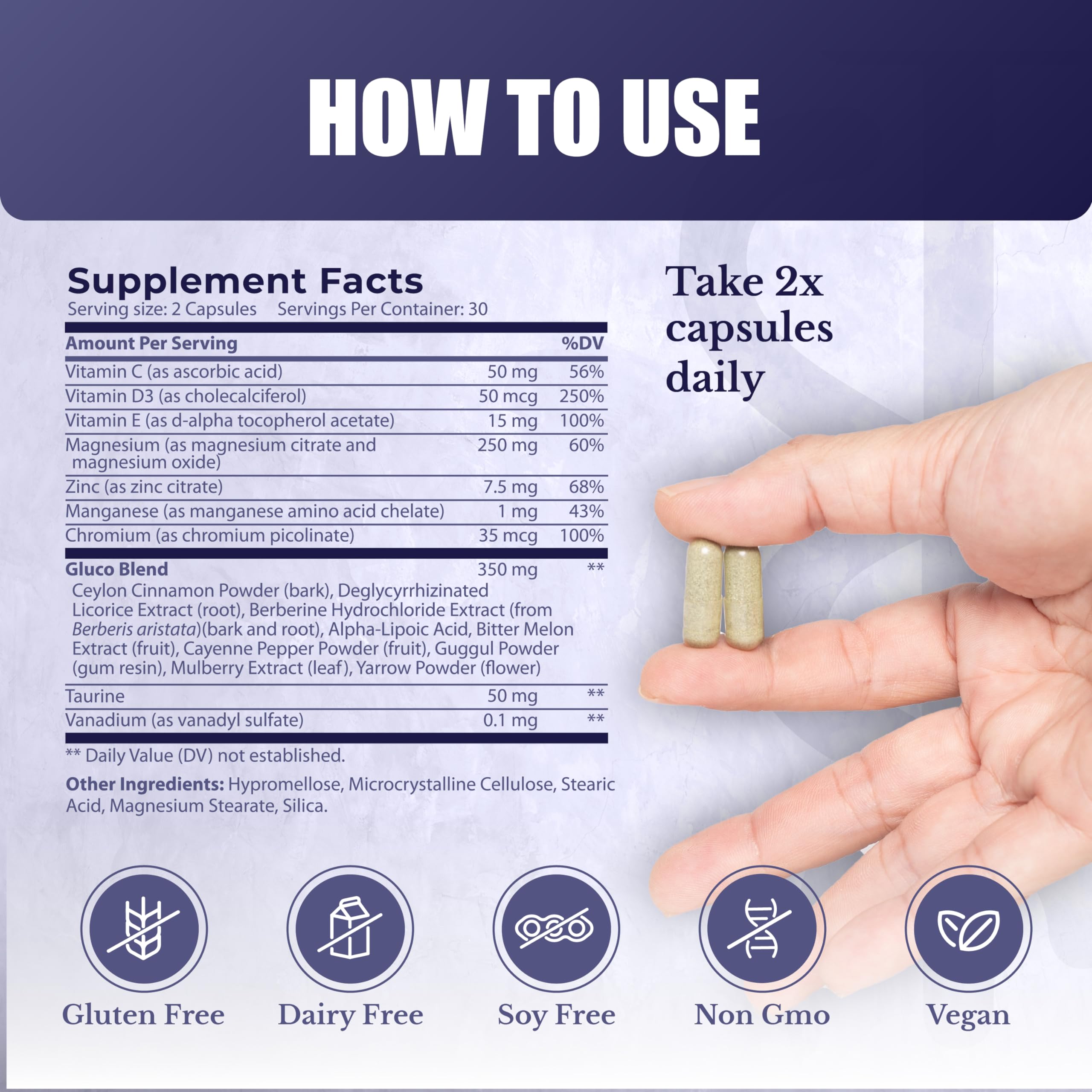 NATION HEALTH MD Gluco24 Advanced Formula - Dietary Supplement with Ceylon Cinnamon Bark Extract, Berberine HCI, Magnesium & Zinc - 60 Capsules NATION HEALTH MD Au supplements