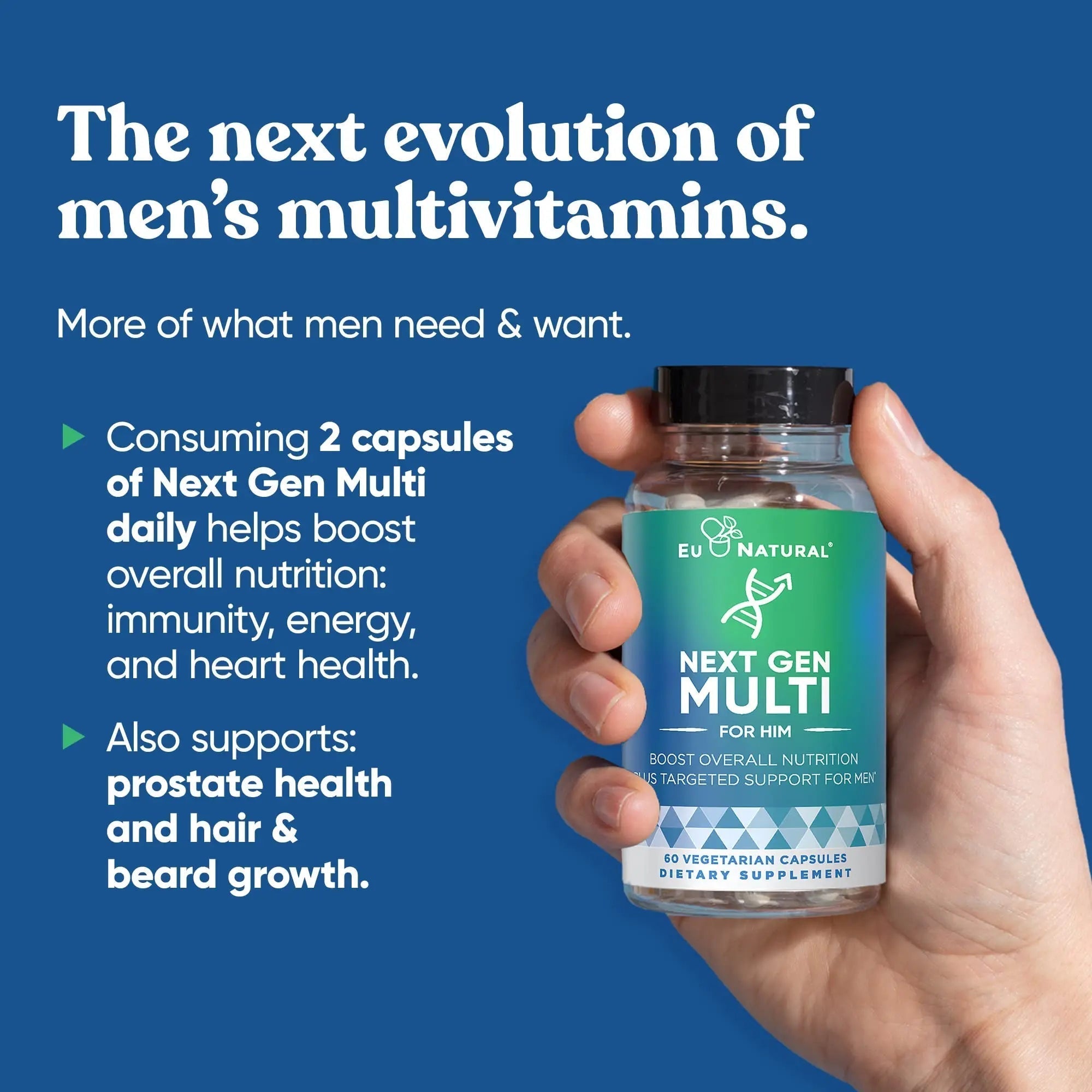 Next Gen Multi for Him Advanced Men’s Multivitamin Supplement – 26-in-1 Multiblend for Beard & Hair Growth, Men’s Reproductive Health Eu Natural Au supplements