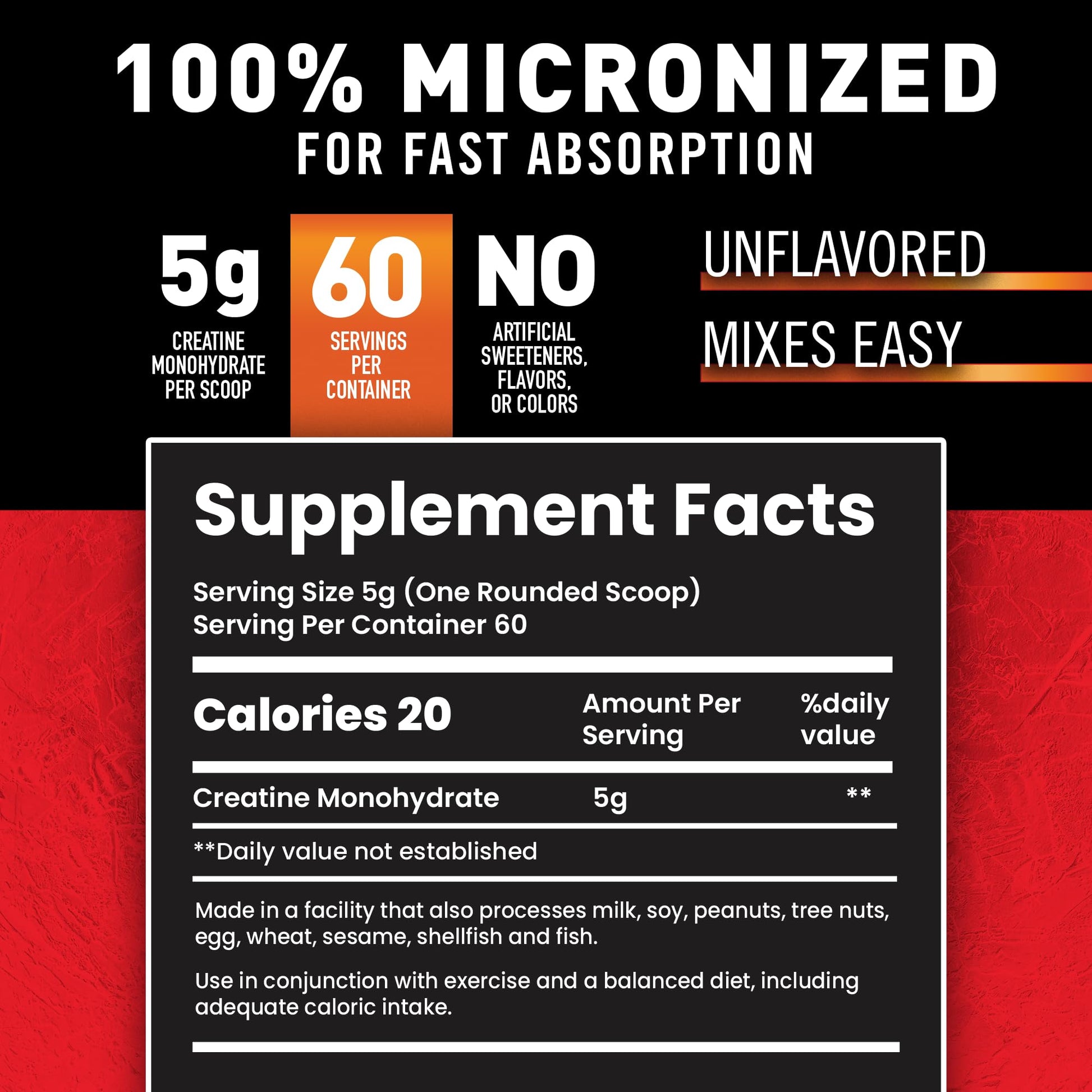 Body Fortress 100% Creatine Monohydrate Powder - Unflavored Micronized Creatine Supplement for Muscle Growth, Strength & Recovery, Pre Workout & Post Workout for Women and Men - 5g Per Scoop Body Fortress Au supplements