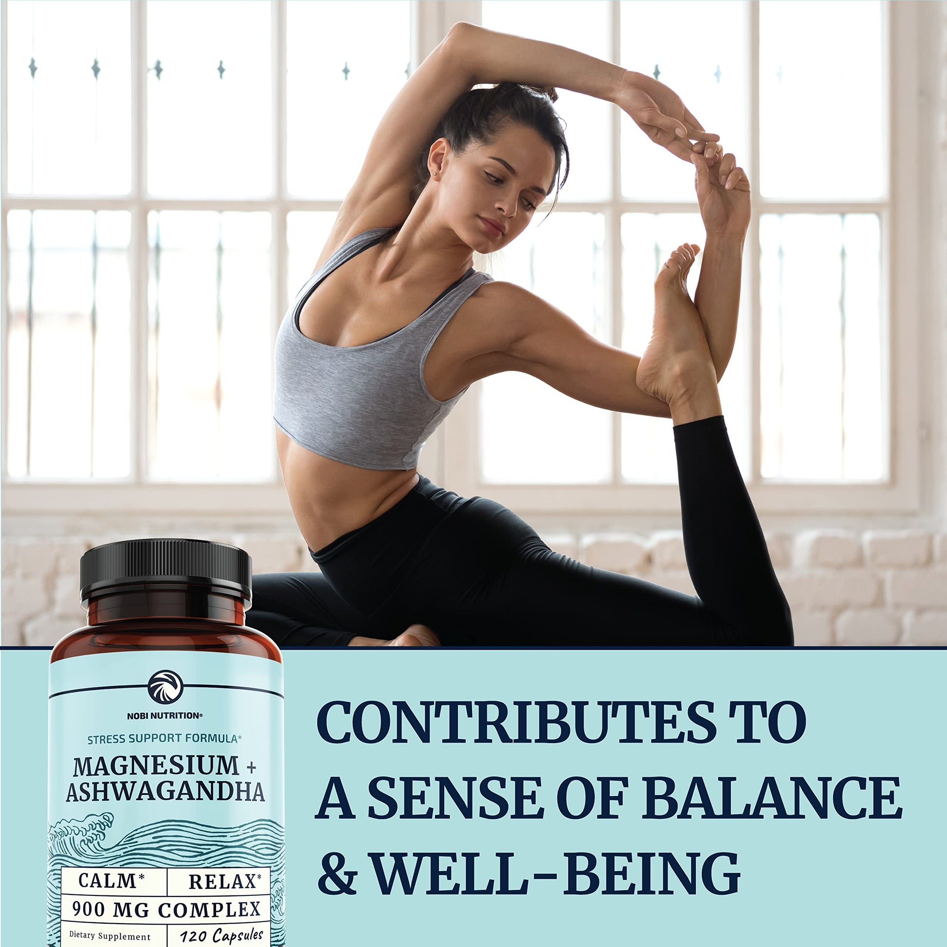 Magnesium Ashwagandha | Calming Magnesium Supplement for Adults | Relax, Rest Nobi Nutrition Au supplements