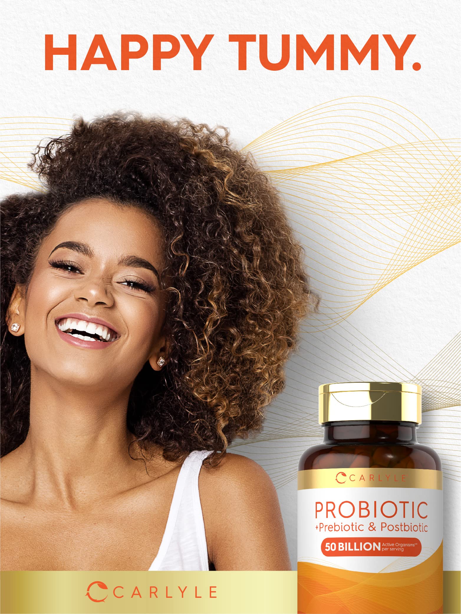 Carlyle Probiotic for Women and Men | 50 Billion CFU | 60 Capsules | Plus Prebiotic and Postbiotic | Complex Supplement | Vegetarian, Non-GMO, and Gluten Free Carlyle Au supplements
