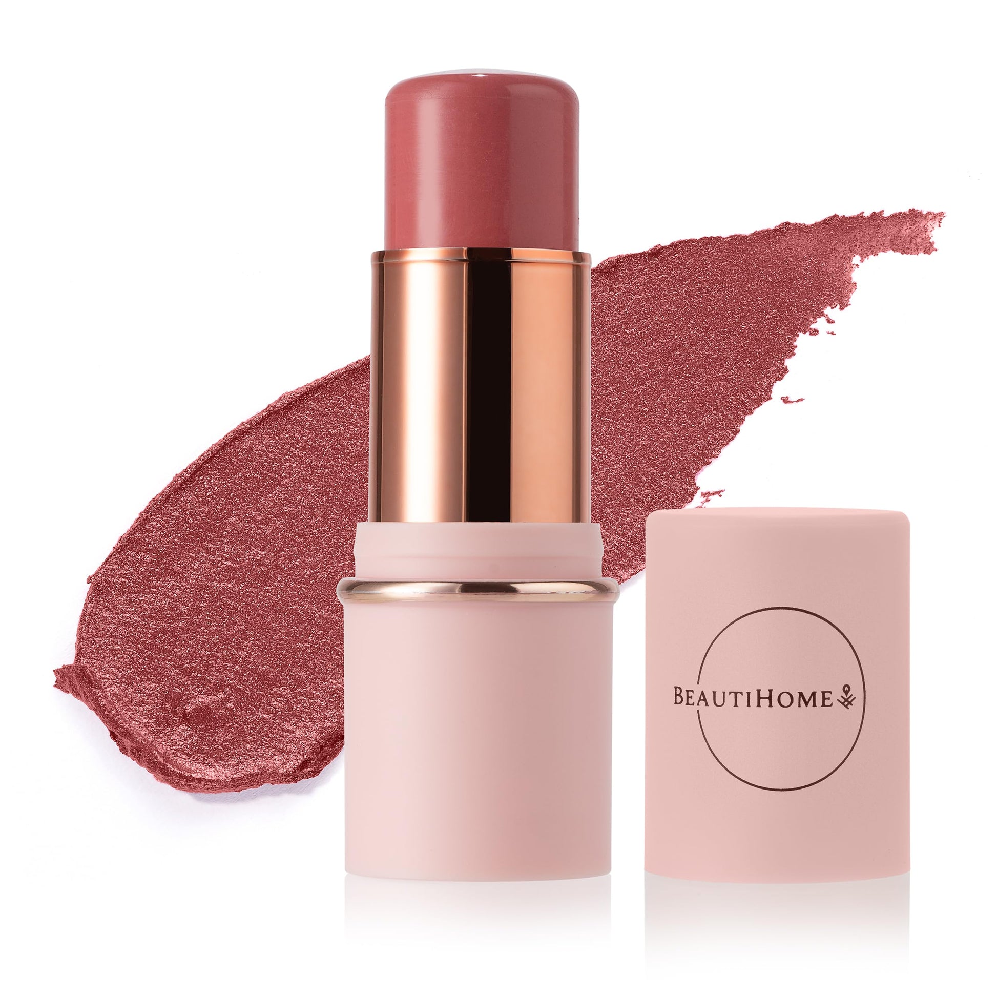 BeautiHome Blush Stick for Cheeks & Lips Multistick Cream Blush- Easy to Apply & Blend- Infused with Nourishing Ingredients for your Skin Compact Travel Size Makeup (Misty Rose, Small) BeautiHome Au supplements